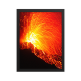 Affiche de La Réunion Éruption de Février 2015 30 × 40 cm / Noir - photographie Franck Grondin