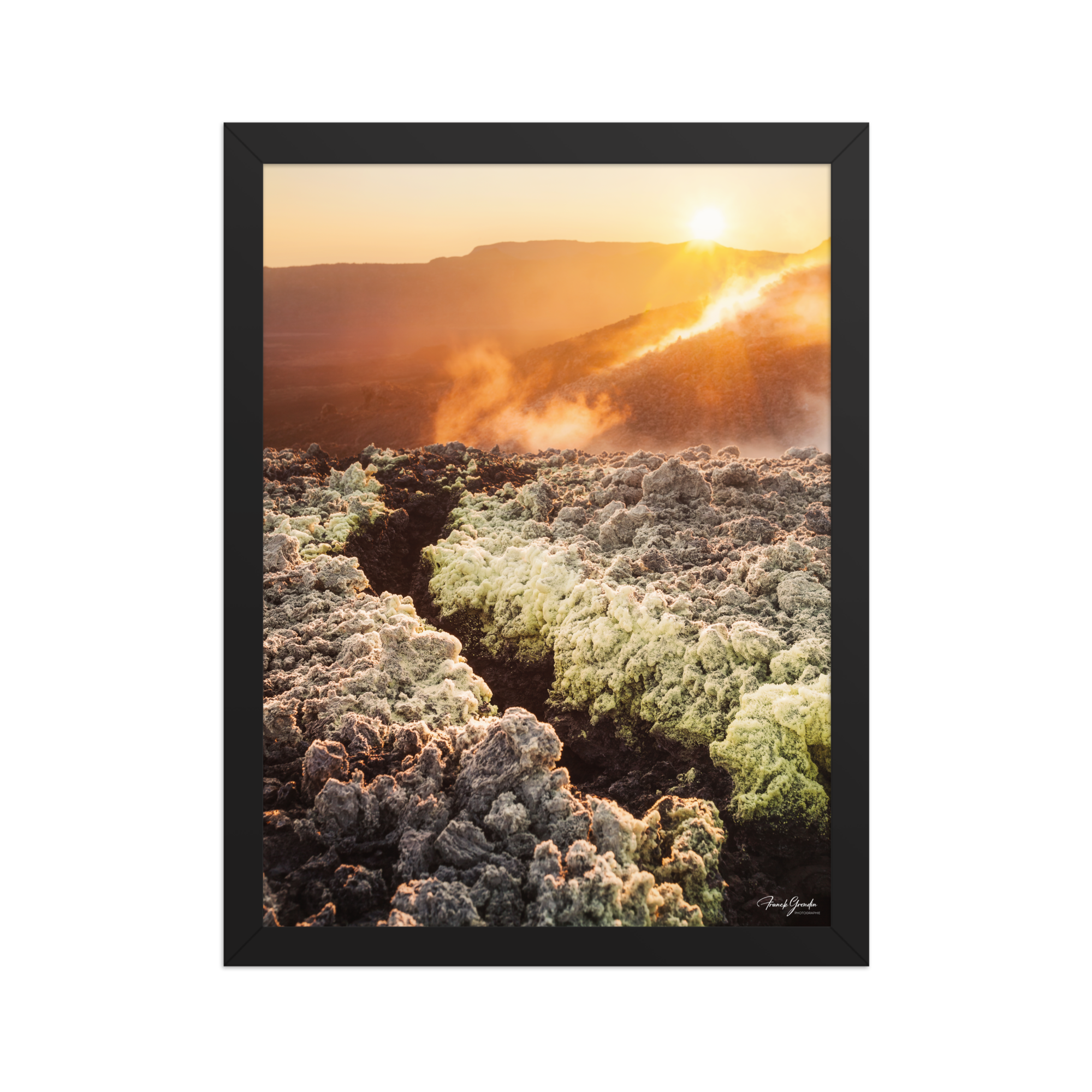 Affiche de La Réunion Éruption d'Août 2015 30 × 40 cm / Noir - photographie Franck Grondin