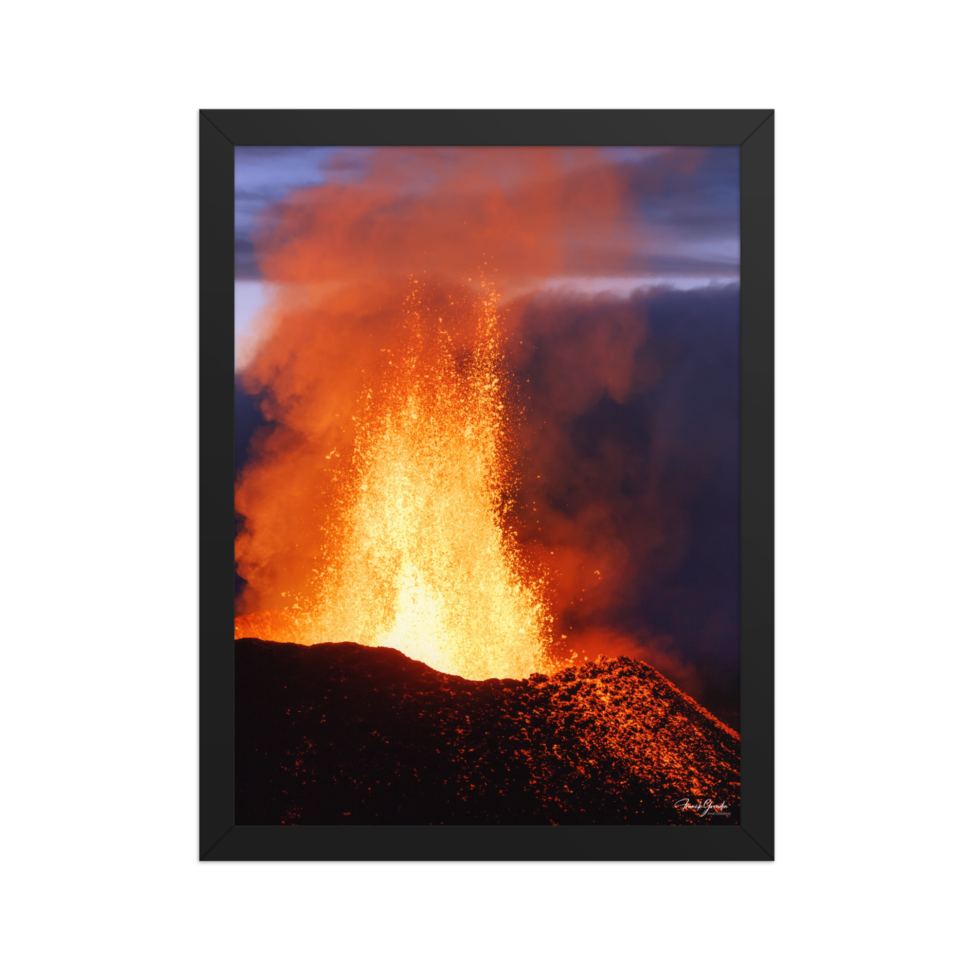 Affiche de La Réunion Coulée d'Août 2015 30 × 40 cm / Noir - photographie Franck Grondin