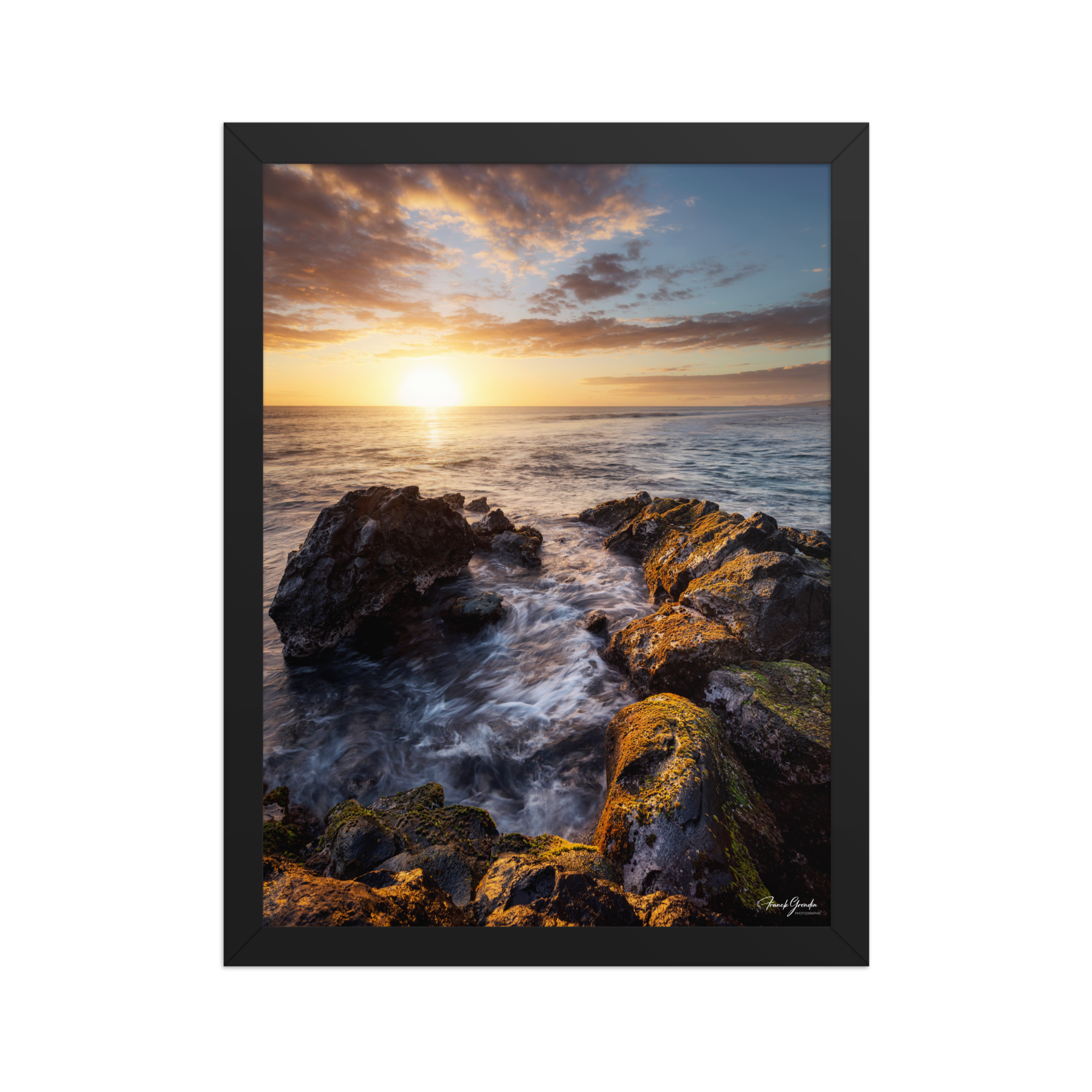 Affiche de La Réunion Le Dragon de Pierre de Saint-Leu 30 × 40 cm / Noir - photographie Franck Grondin