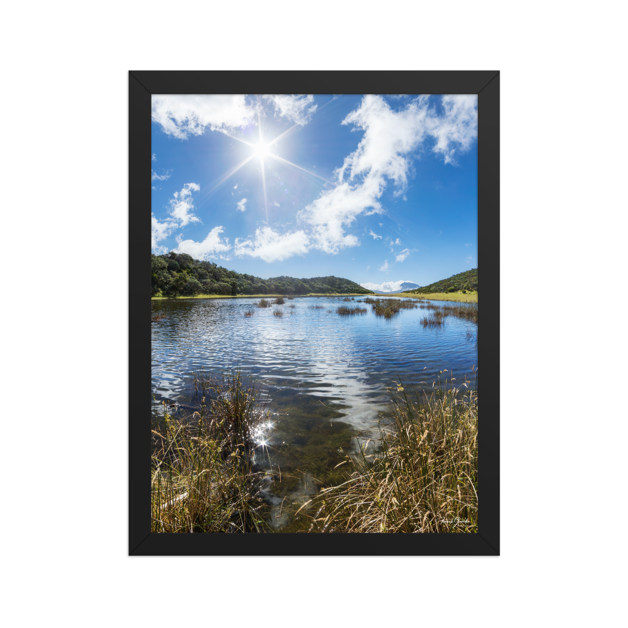 Affiche de La Réunion Le Lac Argamasse 30 × 40 cm / Noir - photographie Franck Grondin