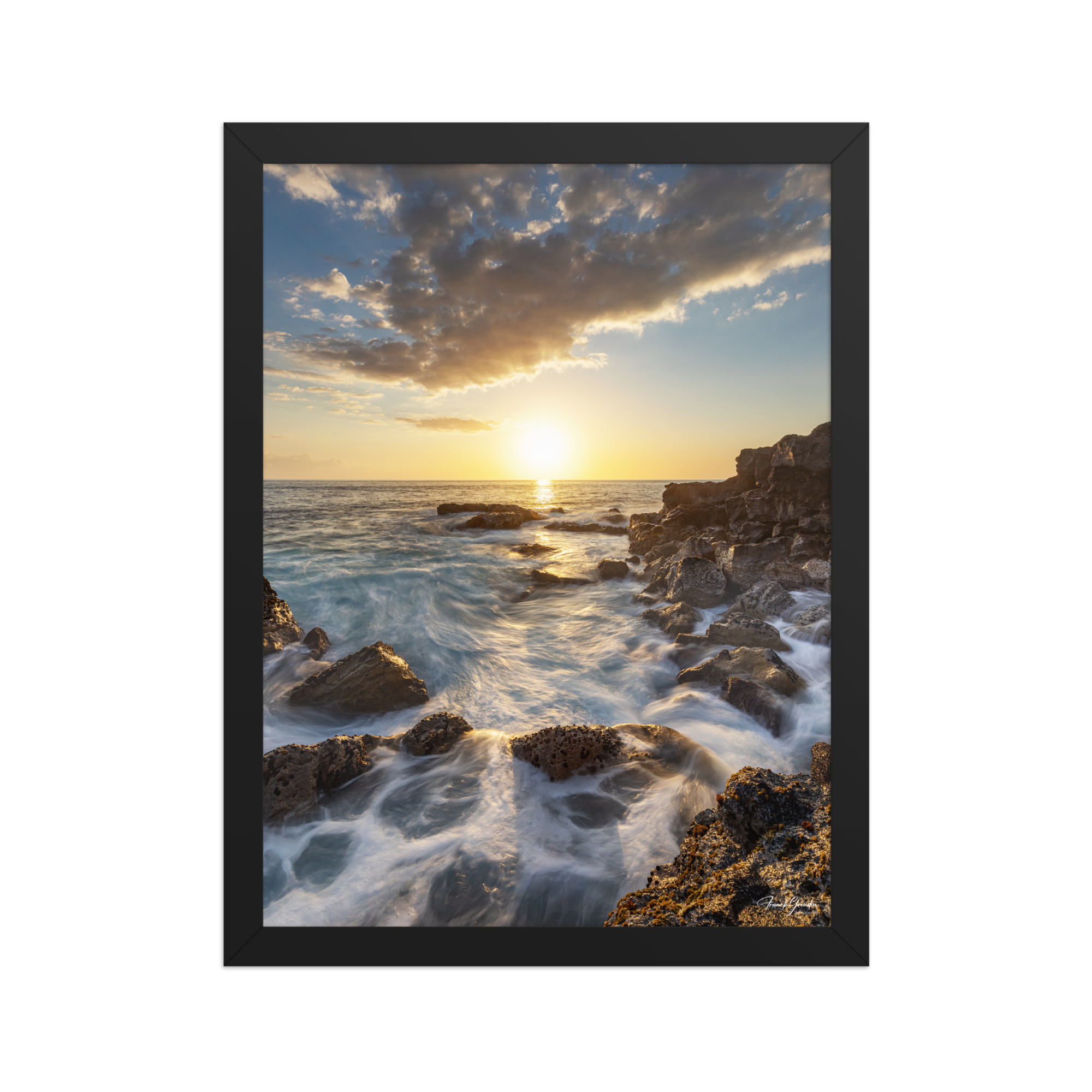 Affiche de La Réunion Crépuscule près du Gouffre 30 × 40 cm / Noir - photographie Franck Grondin