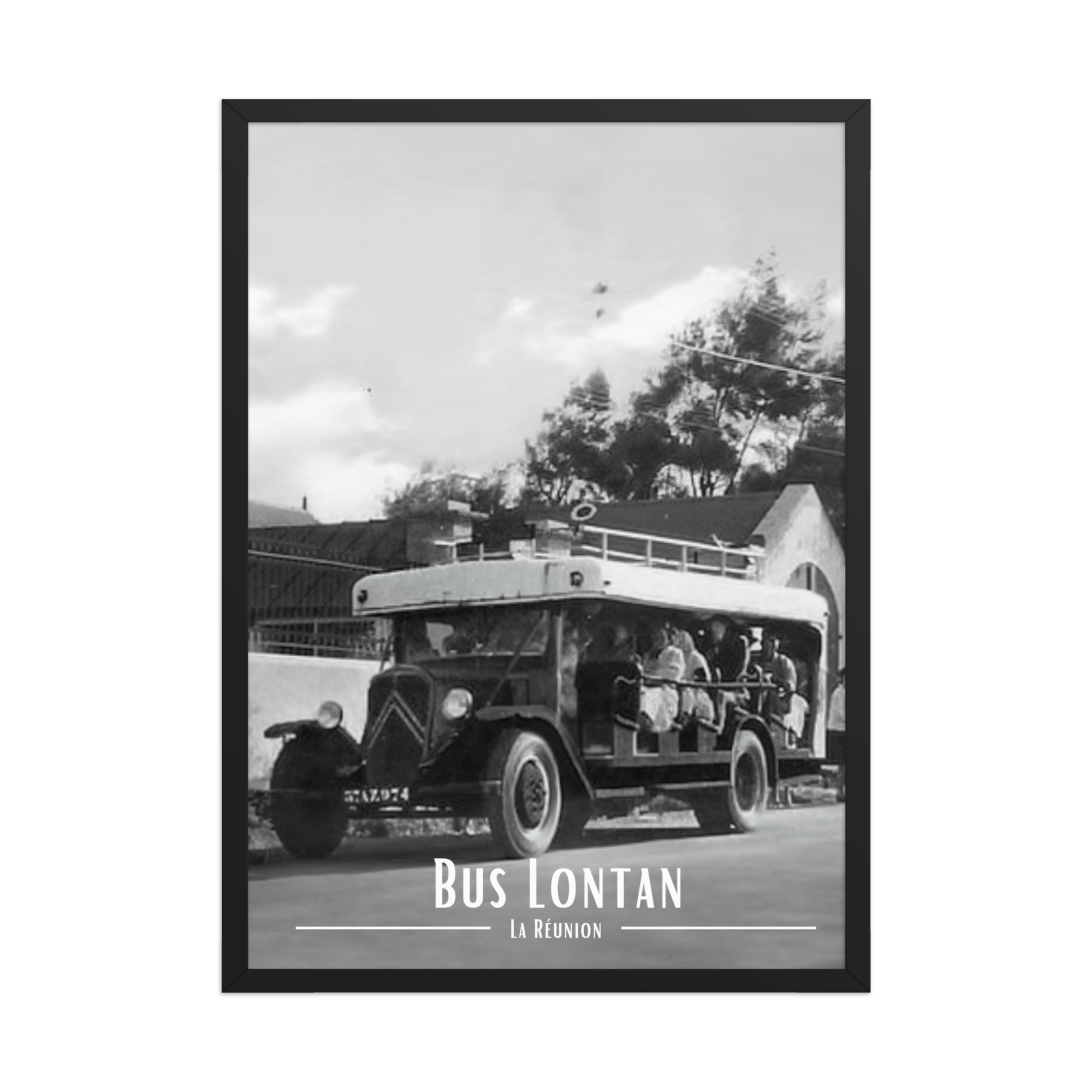 Affiche de la Réunion Car Courant d’Air Noir & Blanc 50 × 70 cm / Noir - Univile