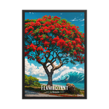 Affiche de la Réunion Flamboyant du Lagon 50 × 70 cm / Noir - Univile