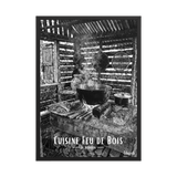 Affiche de la Réunion Cuisine Feu de Bois Noir & Blanc 50 × 70 cm / Noir - Univile