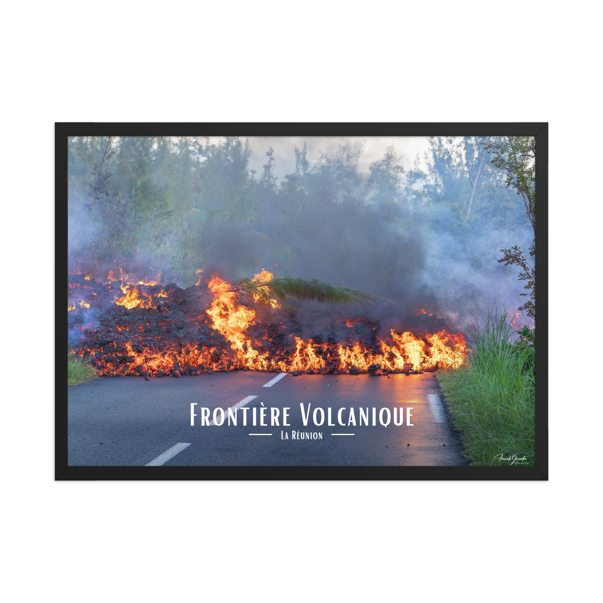 Affiche de La Réunion Frontière Volcanique 50 × 70 cm / Noir - Univile La Réunion