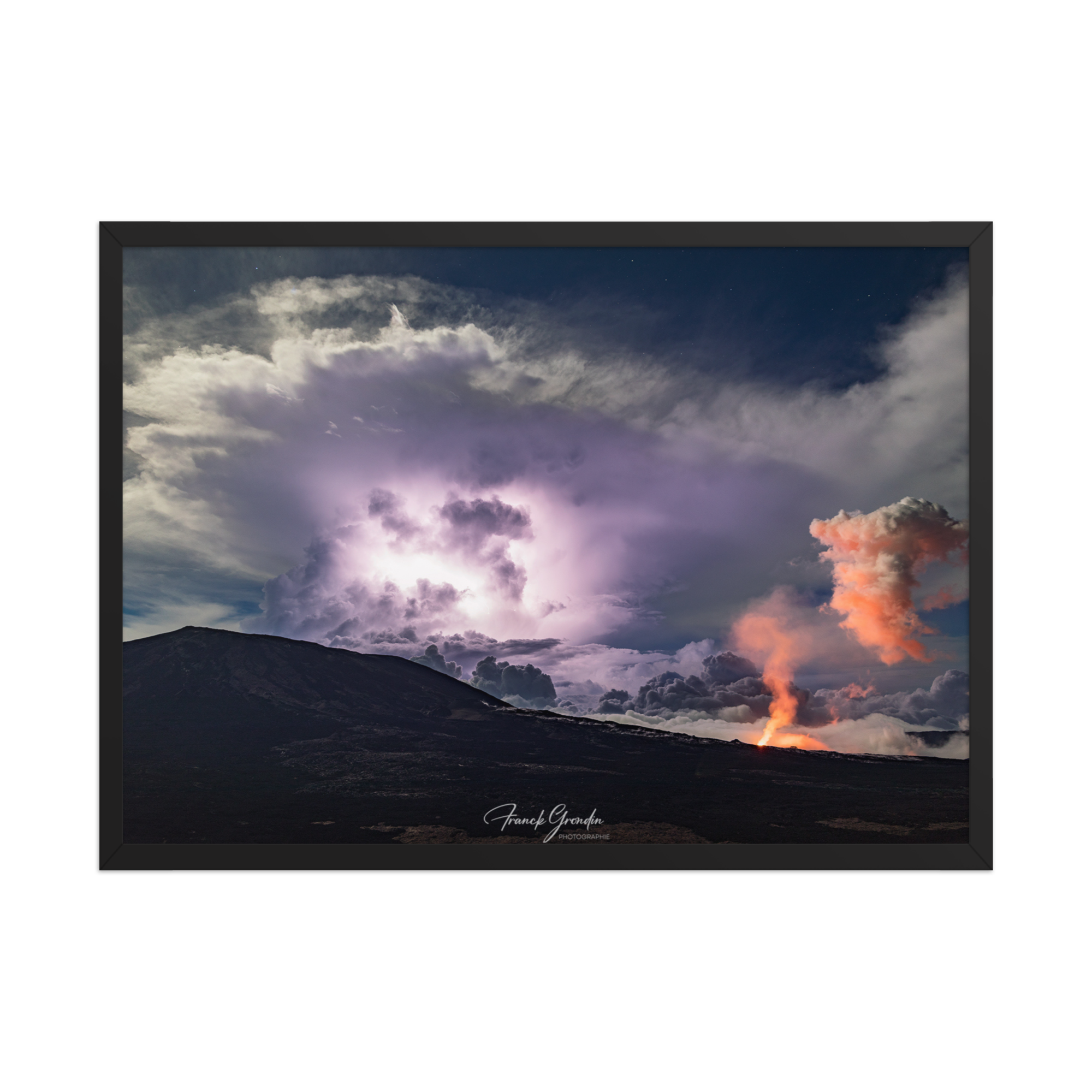 Affiche de La Réunion Tonnerre et Feu 50 × 70 cm / Noir - Univile La Réunion