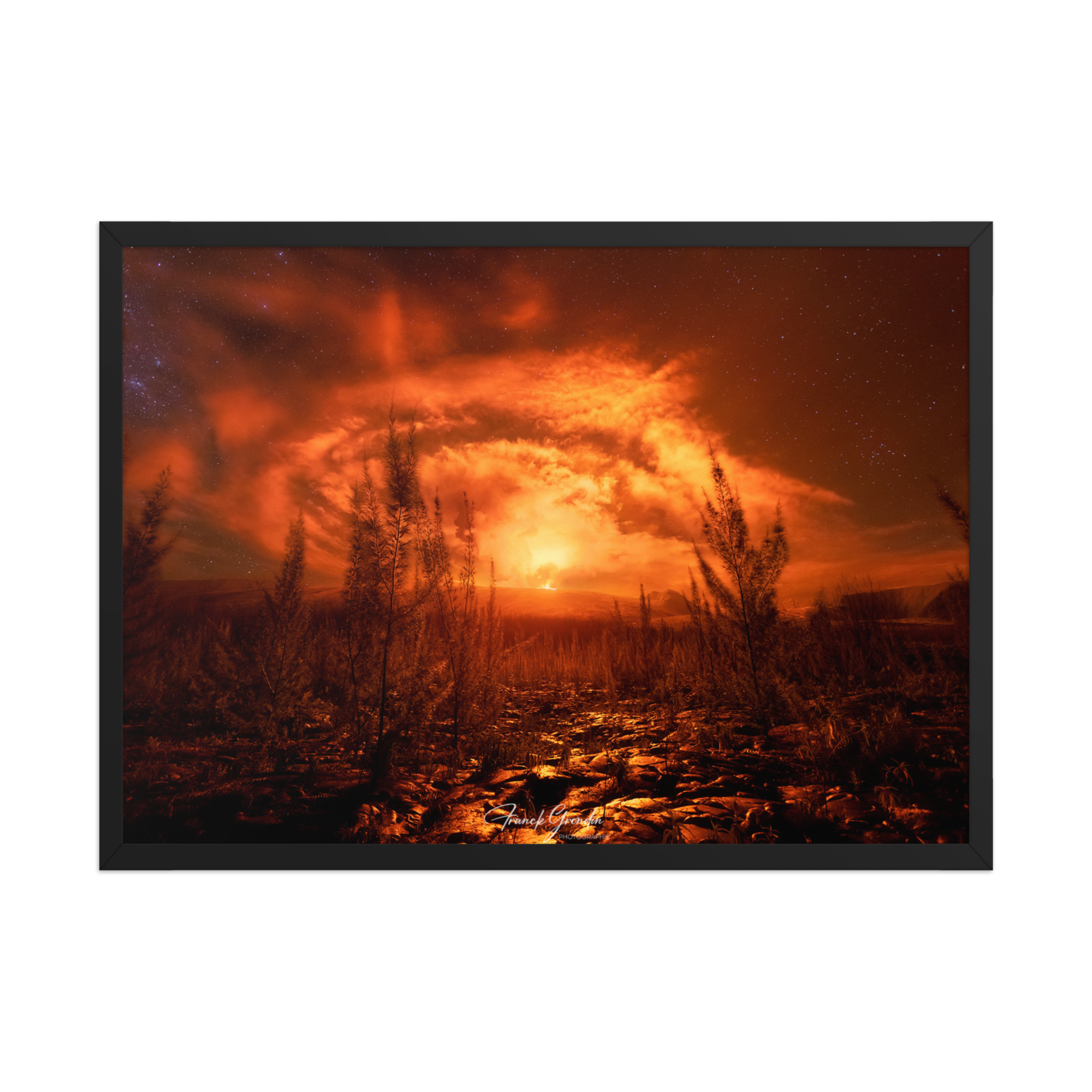 Affiche de La Réunion Le Soleil de Minuit 50 × 70 cm / Noir - Univile La Réunion