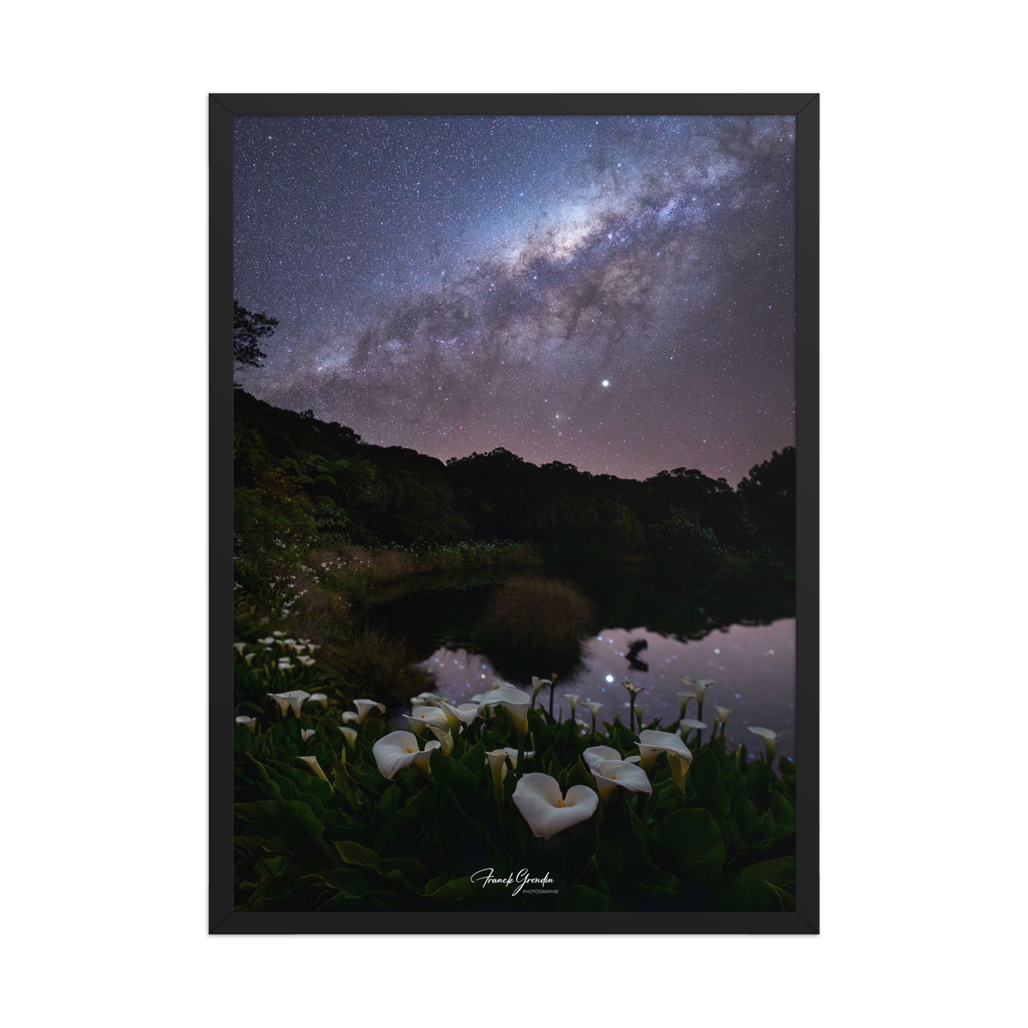 Affiche de La Réunion VOIE LACTEE PITON DE L'EAU 50 × 70 cm / Noir - Univile La Réunion