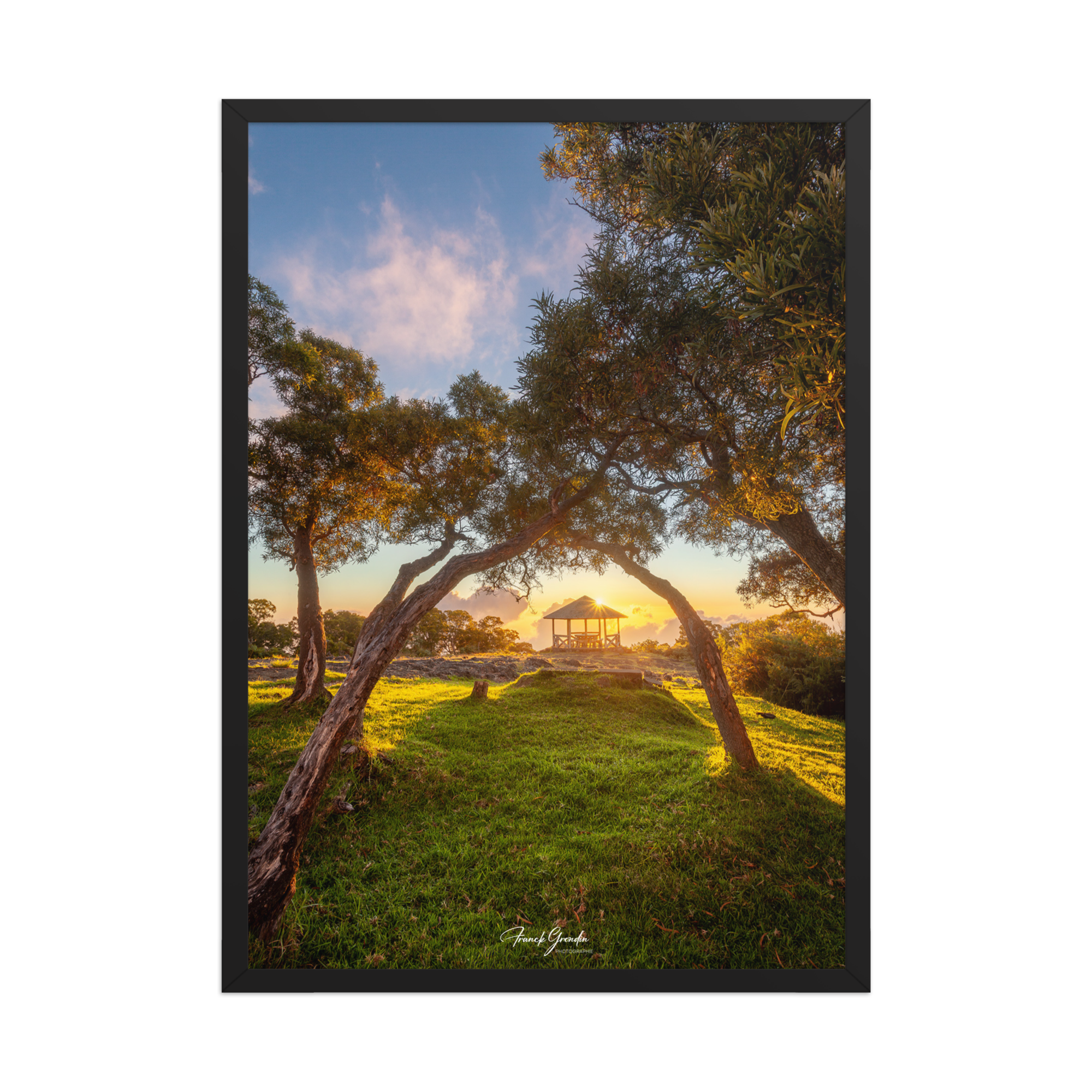 Affiche de La Réunion Kiosque Maïdo sunset 50 × 70 cm / Noir - Univile La Réunion
