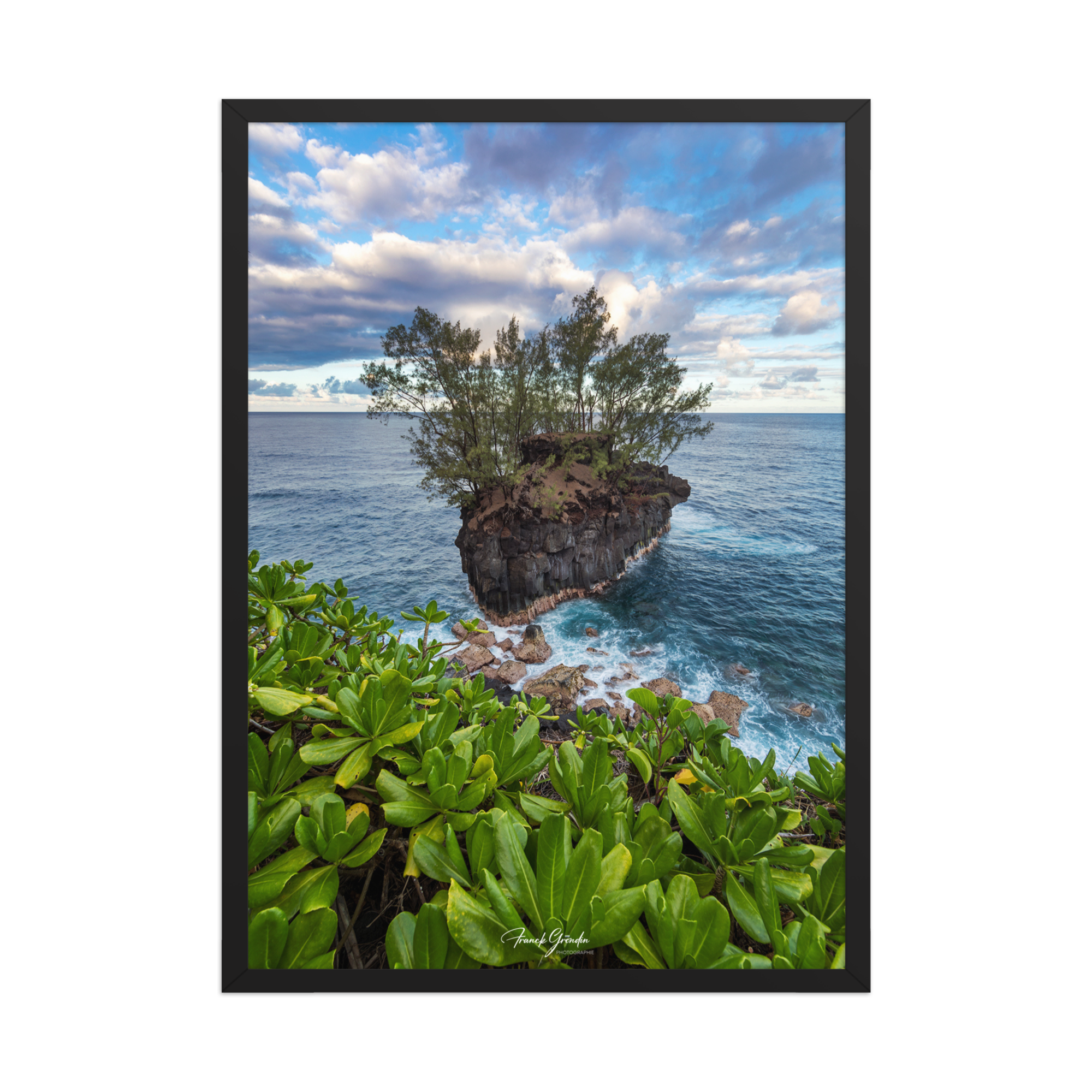 Affiche de La Réunion Roche Pas de Cabris 50 × 70 cm / Noir - Univile La Réunion