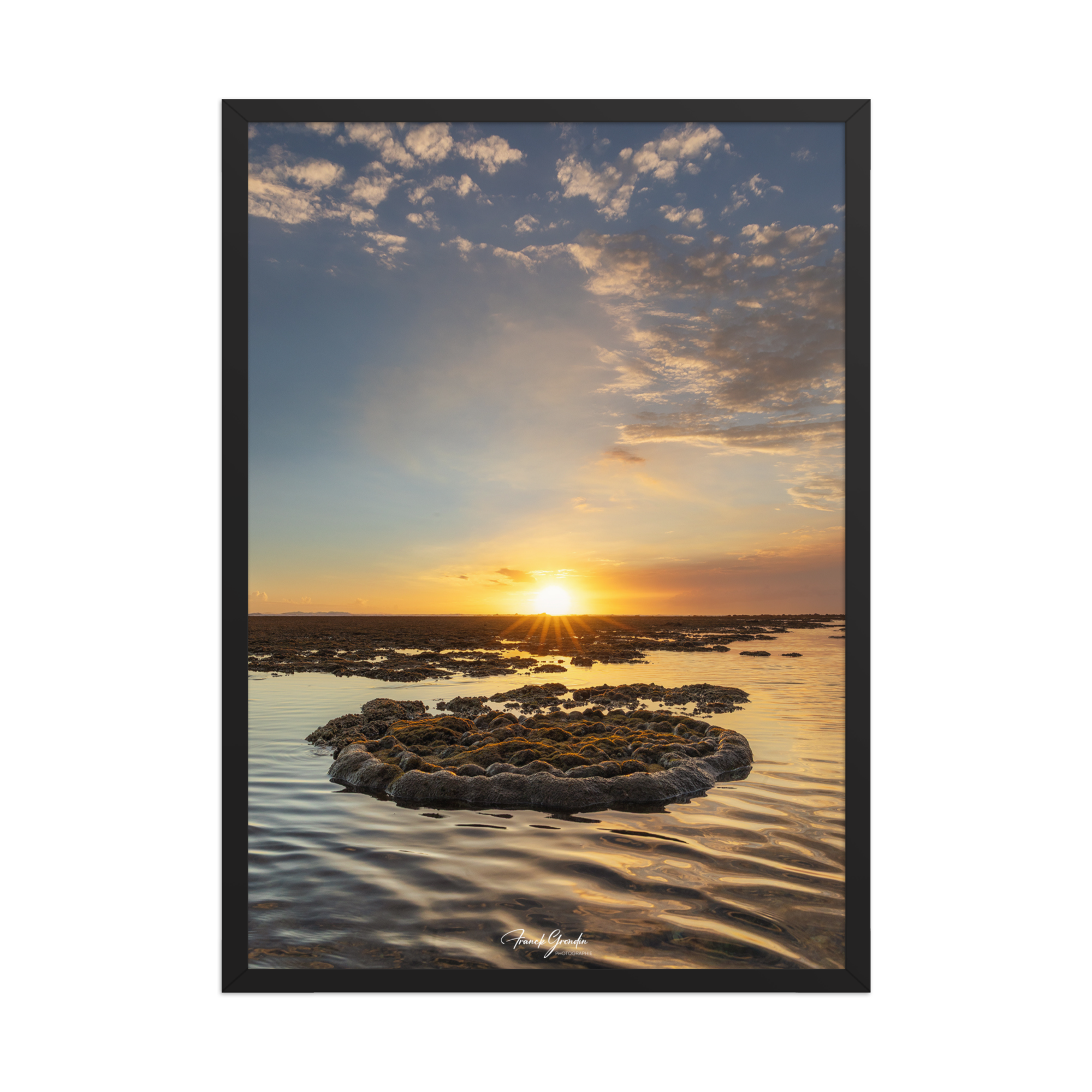Affiche de La Réunion Marée Basse 50 × 70 cm / Noir - Univile La Réunion