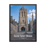 Affiche de Bretagne Église Saint-Ronan 50×70 cm / Noir - Univile Bretagne