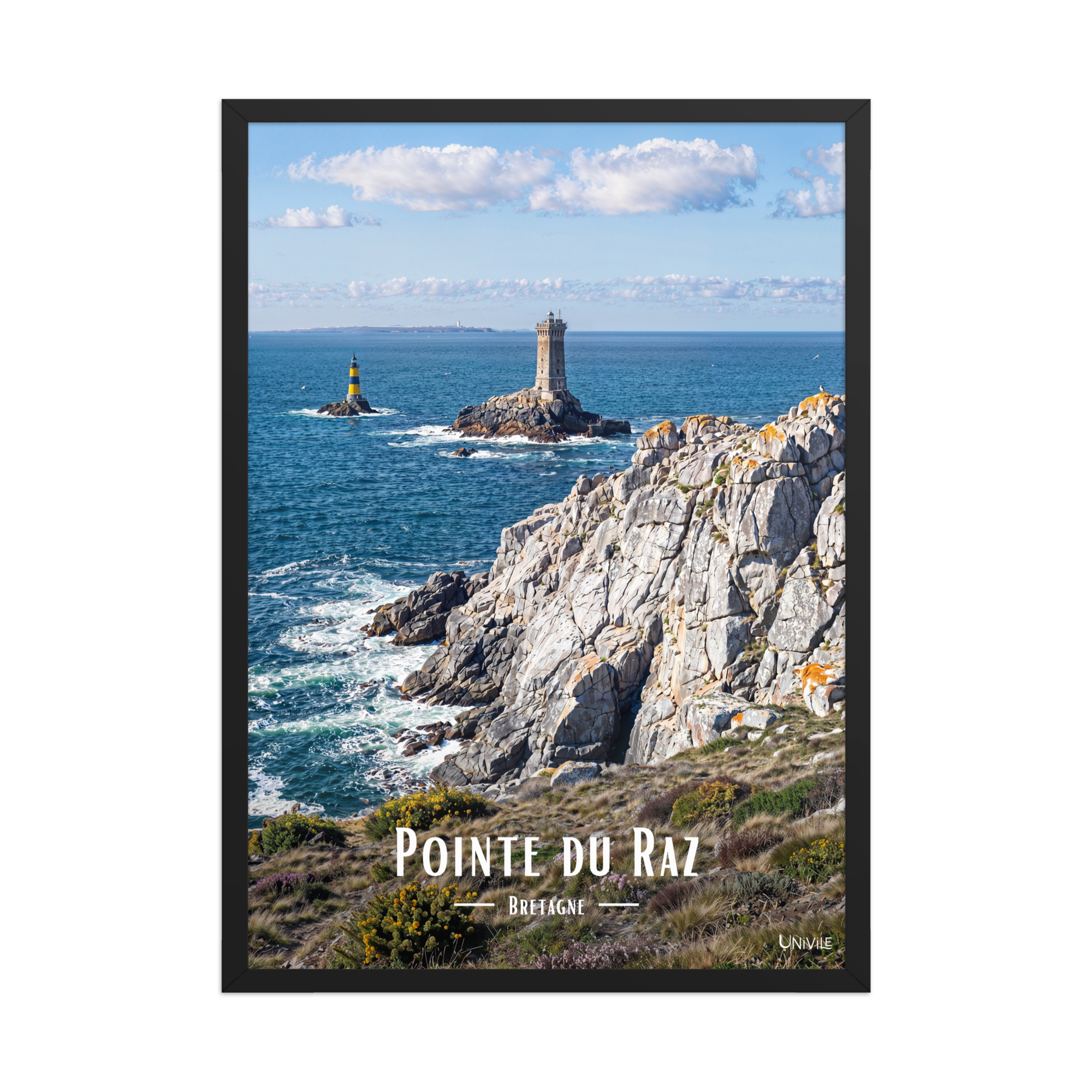 Affiche de Bretagne Pointe du Raz 50 × 70 cm / Noir - Univile Bretagne