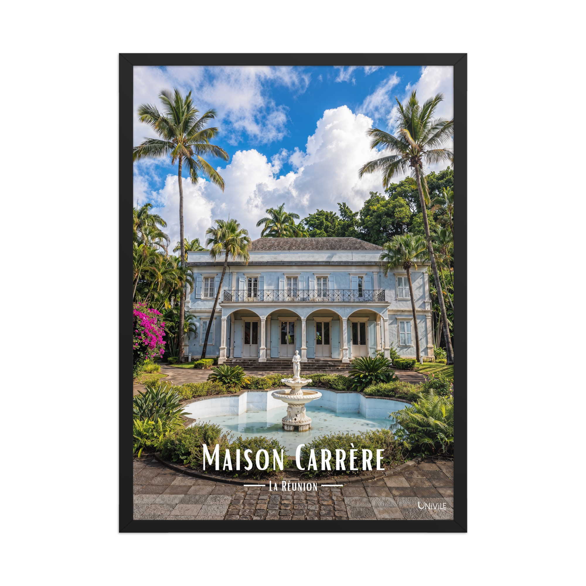 Affiche de La Réunion Maison Carrère 50 × 70 cm / Noir - Univile La Réunion