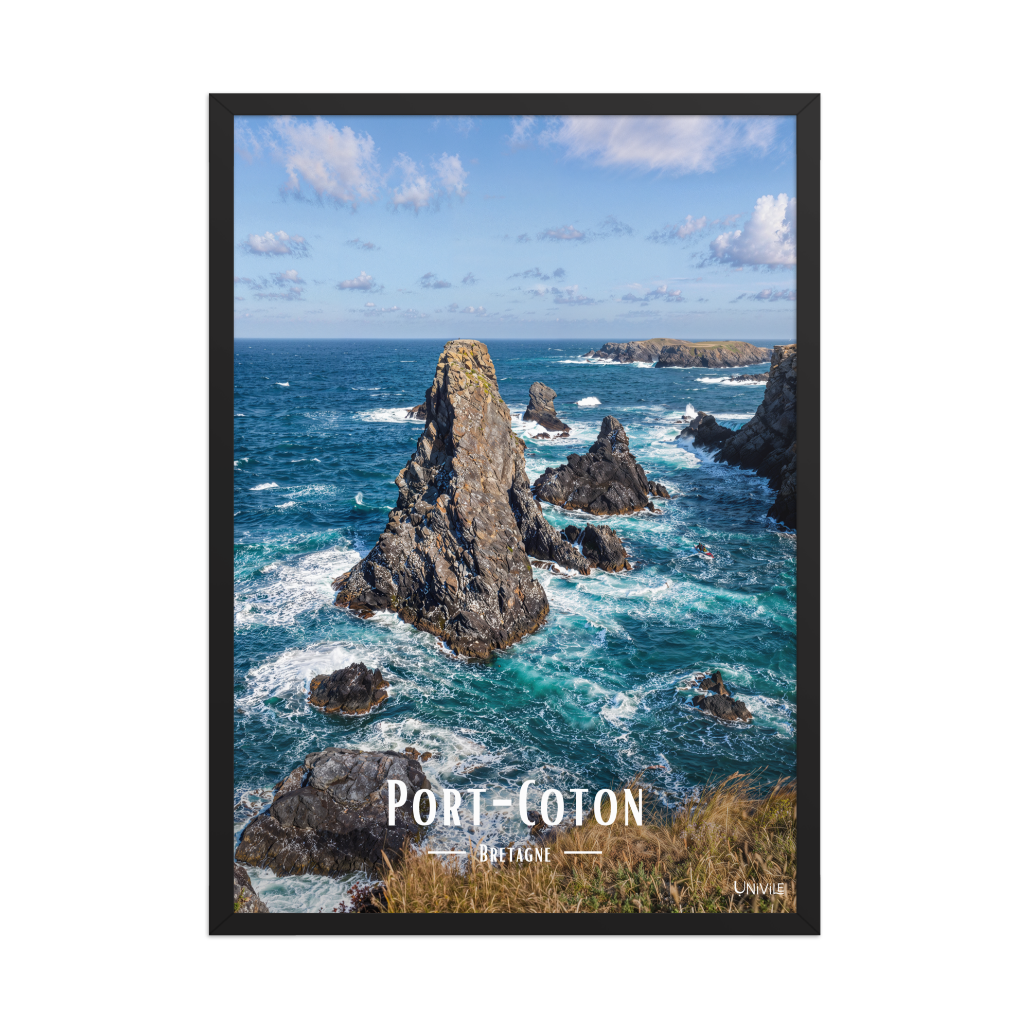 Affiche de Bretagne Port-Coton 50 × 70 cm / Noir - Univile Bretagne