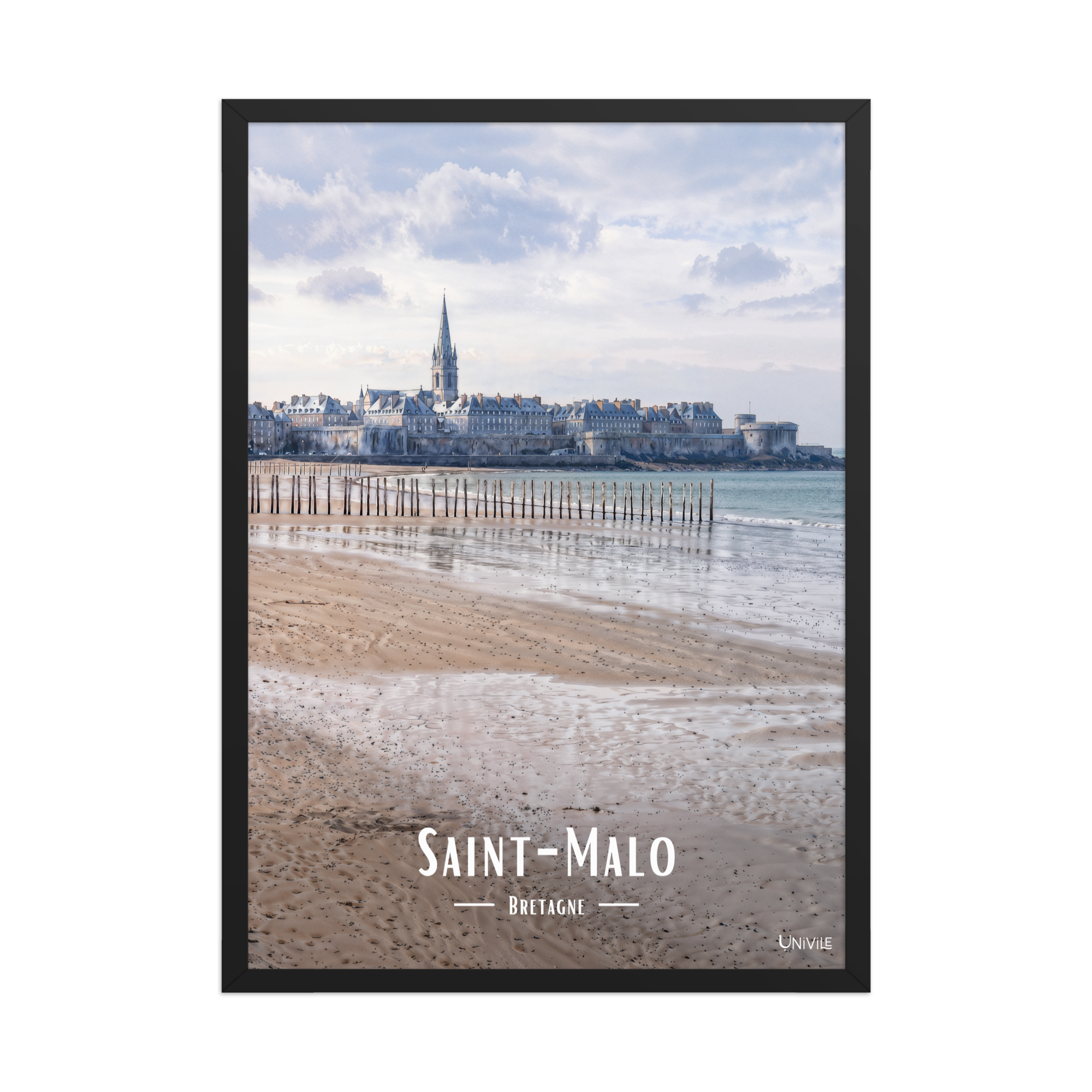 Affiche de Bretagne Saint-Malo 50 × 70 cm / Noir - Univile Bretagne