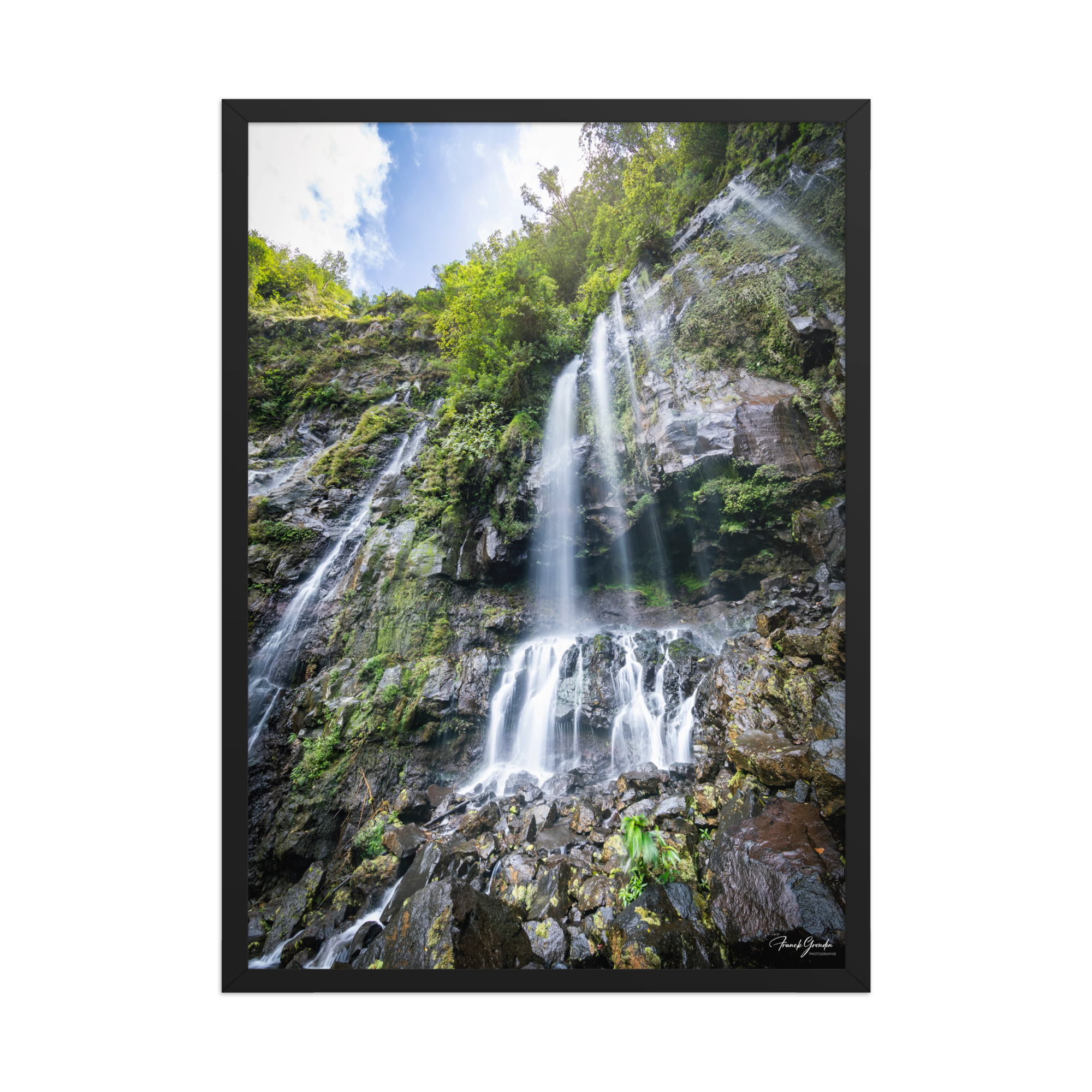 Affiche de La Réunion Grand Galet 50 × 70 cm / Noir - photographie Franck Grondin
