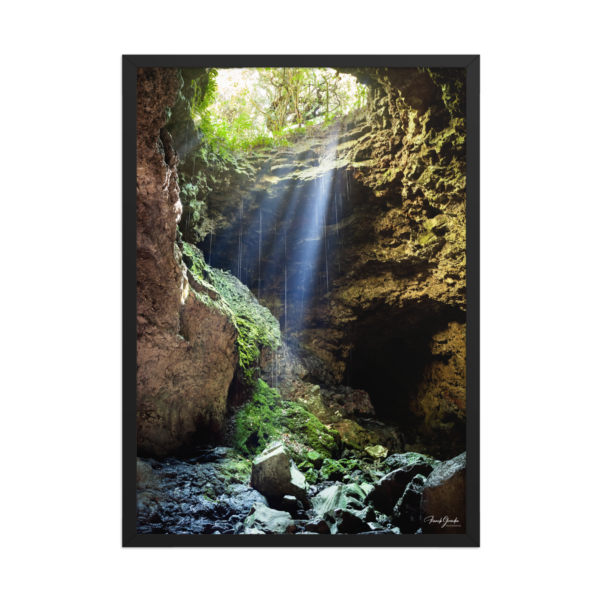 Affiche de La Réunion Caverne du Mapou 50 × 70 cm / Noir - photographie Franck Grondin