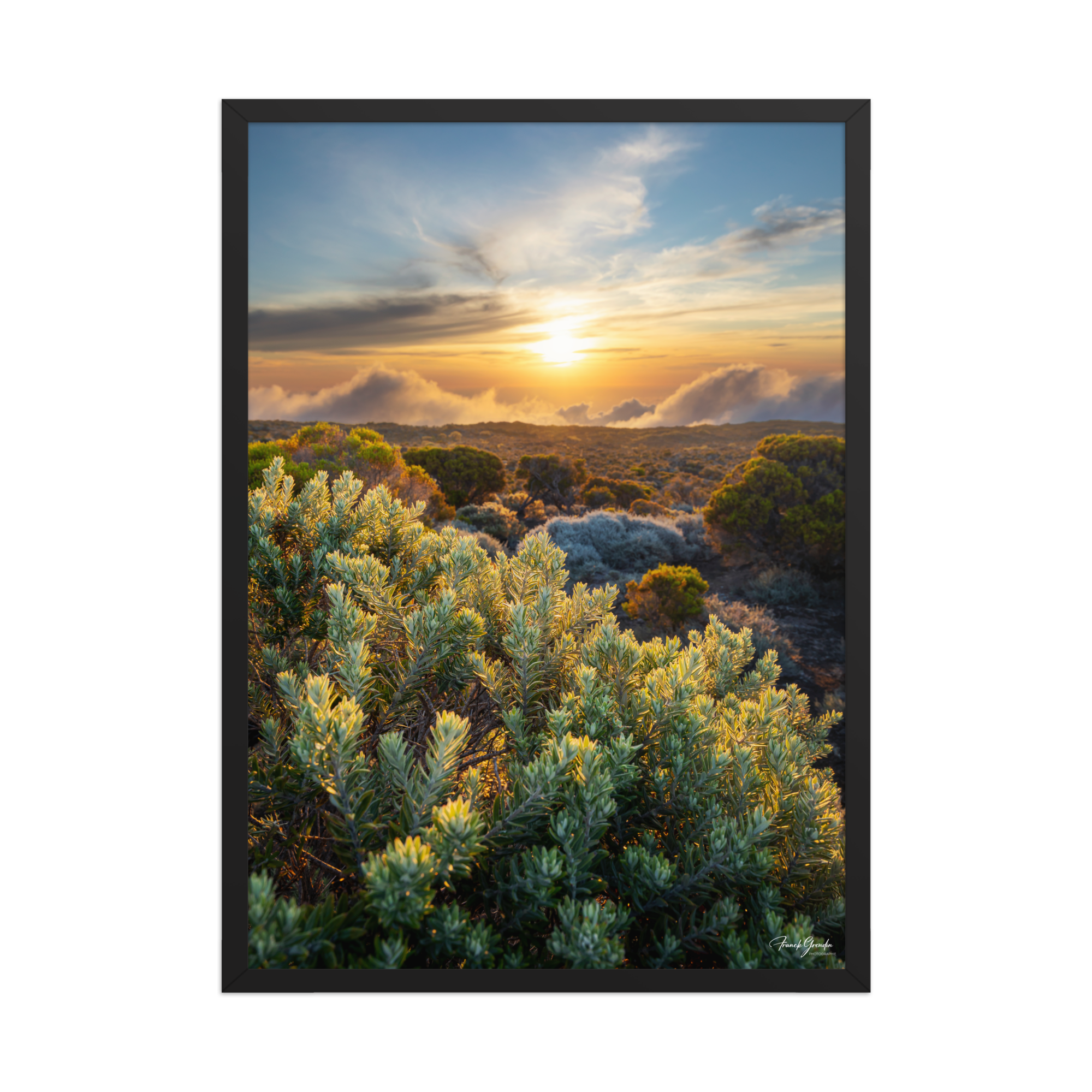 Affiche de La Réunion Crépuscule sur le Pas des Sables 50 × 70 cm / Noir - photographie Franck Grondin