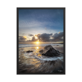 Affiche de La Réunion Coucher de Soleil sur Bois Blanc 50 × 70 cm / Noir - photographie Franck Grondin