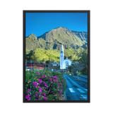 Affiche de La Réunion L'Église Notre-Dame-des-Neiges de Cilaos 50 × 70 cm / Noir - photographie Franck Grondin