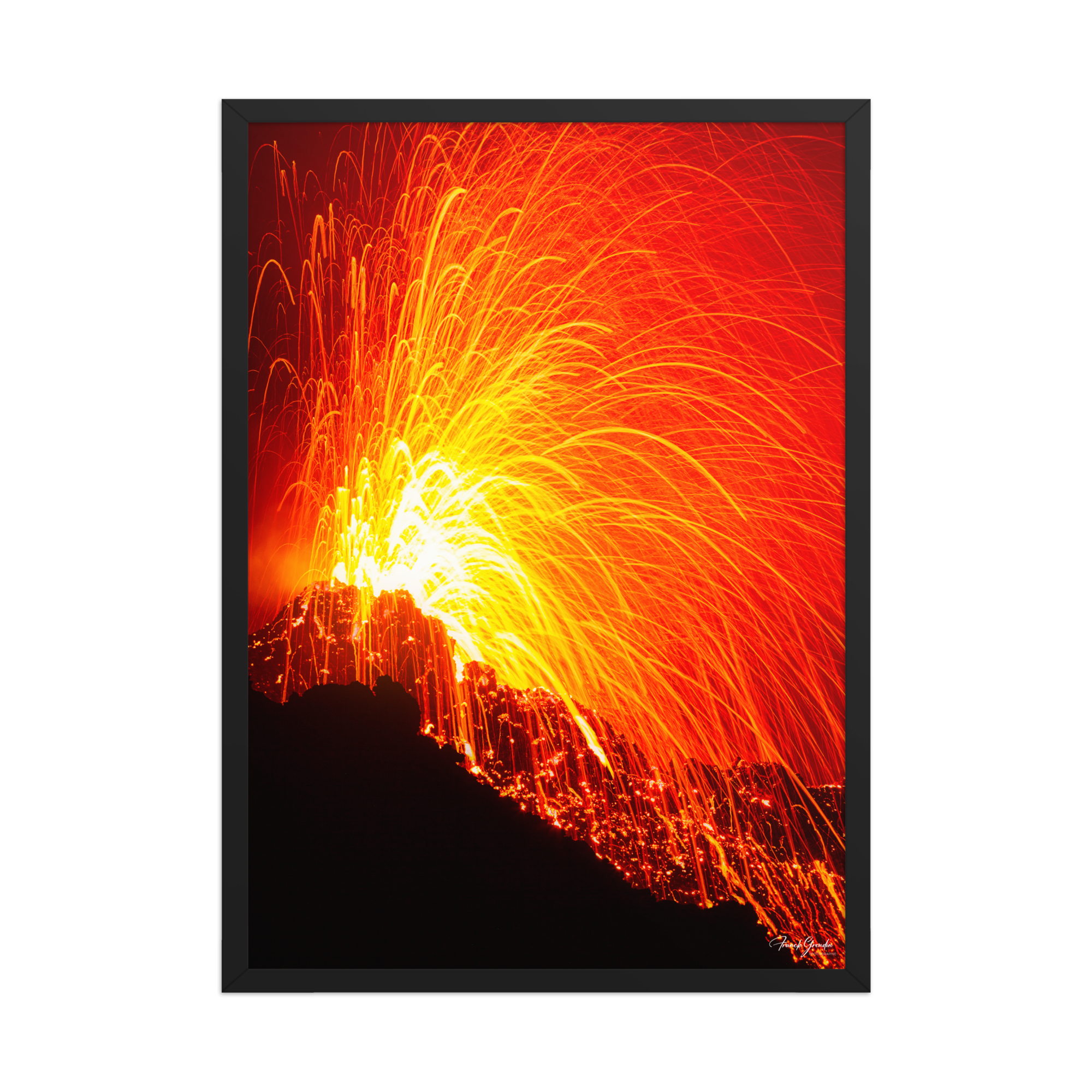 Affiche de La Réunion Éruption de Février 2015 50 × 70 cm / Noir - photographie Franck Grondin