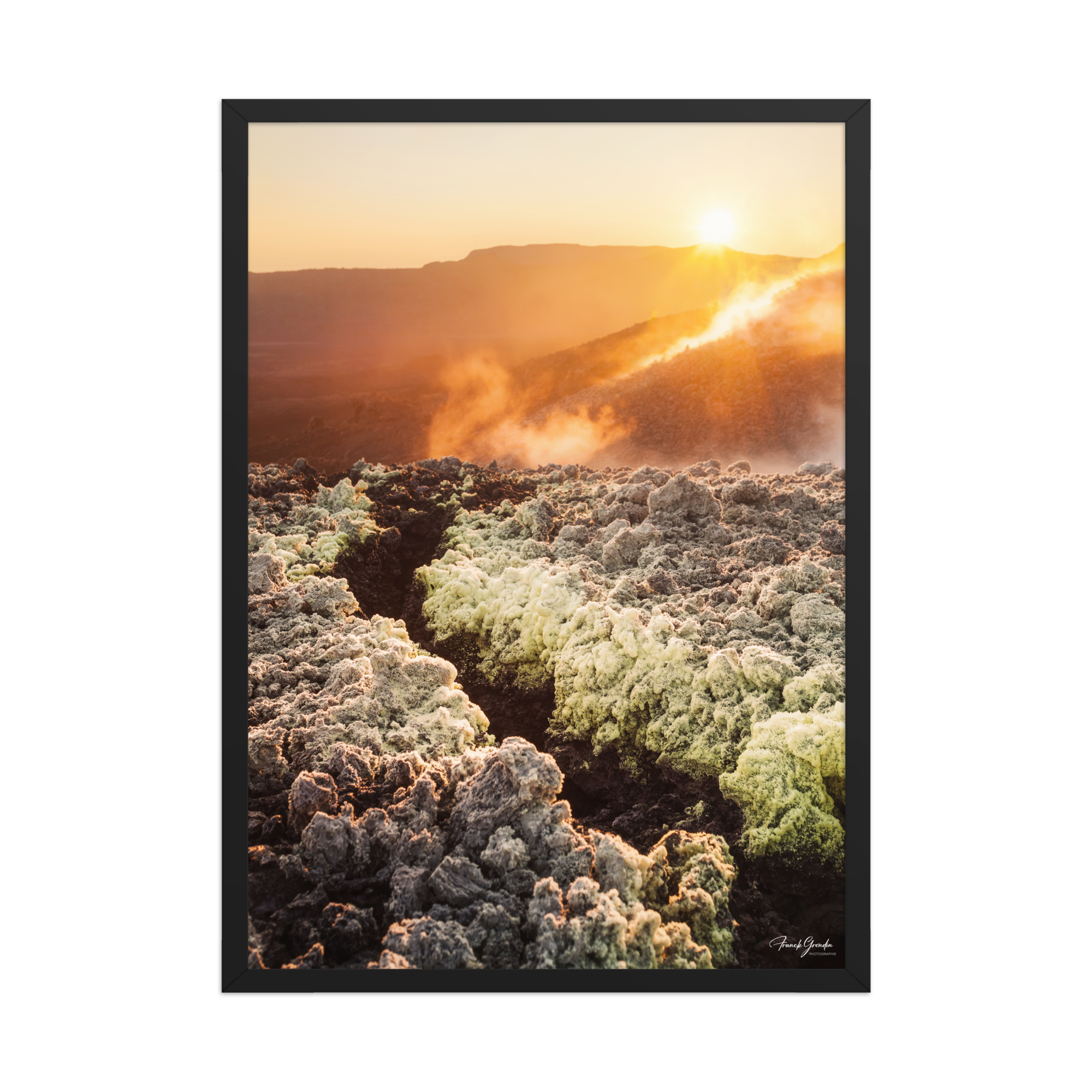 Affiche de La Réunion Éruption d'Août 2015 50 × 70 cm / Noir - photographie Franck Grondin