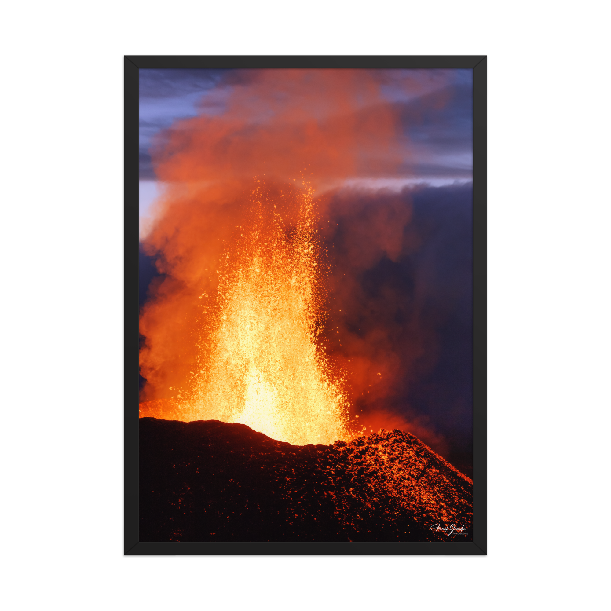 Affiche de La Réunion Coulée d'Août 2015 50 × 70 cm / Noir - photographie Franck Grondin