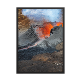 Affiche de La Réunion Le Piton de la Fournaise vu du Ciel 50 × 70 cm / Noir - photographie Franck Grondin