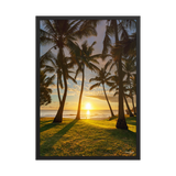 Affiche de La Réunion Cocotiers de Grande Anse 50 × 70 cm / Noir - photographie Franck Grondin
