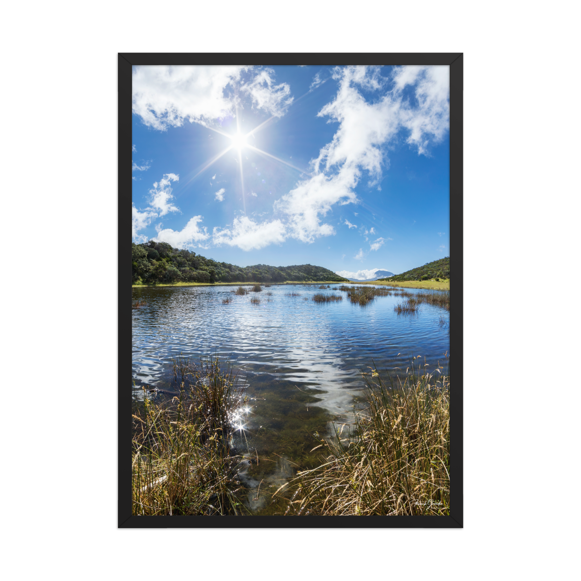 Affiche de La Réunion Le Lac Argamasse 50 × 70 cm / Noir - photographie Franck Grondin
