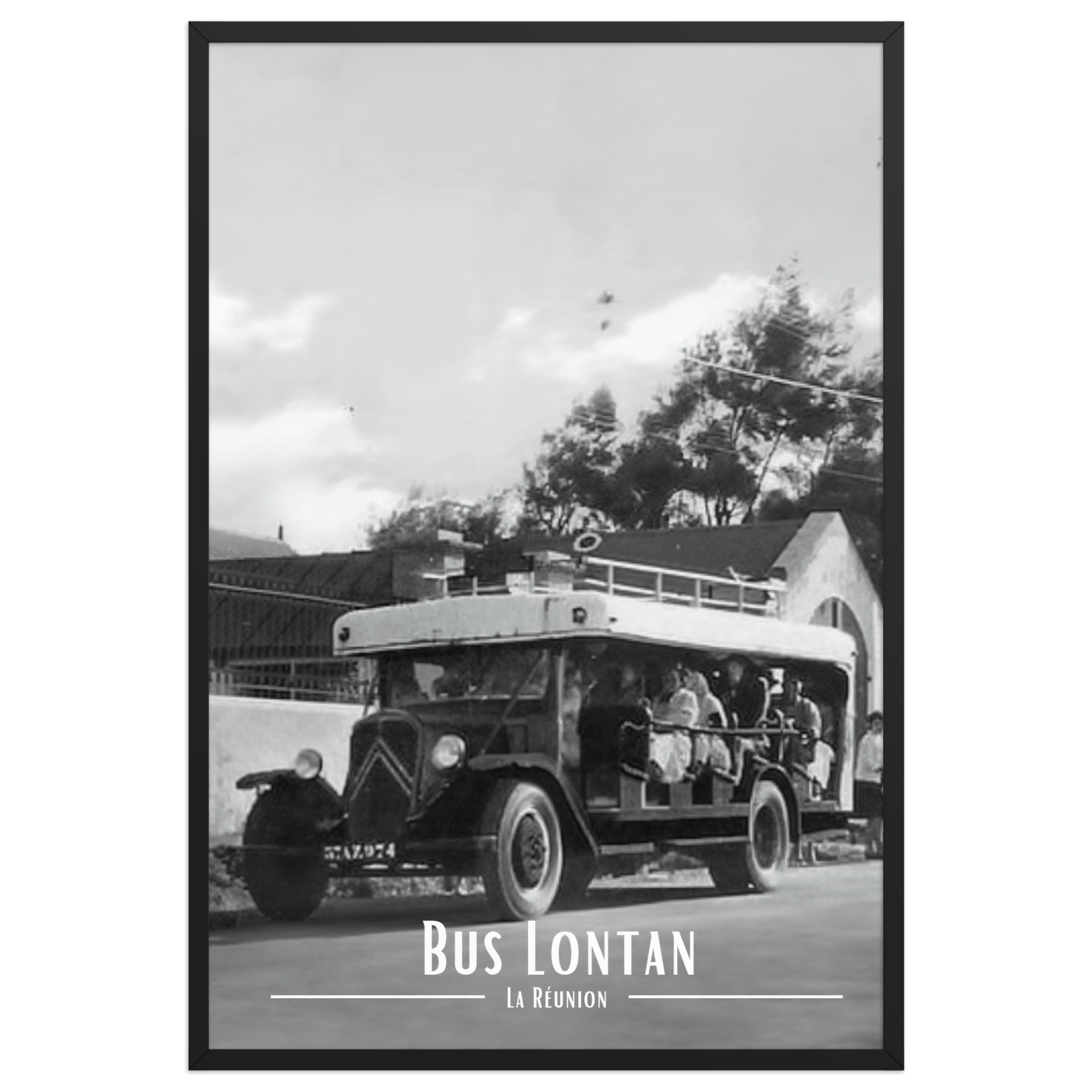 Affiche de la Réunion Car Courant d’Air Noir & Blanc 61 × 91 cm / Noir - Univile