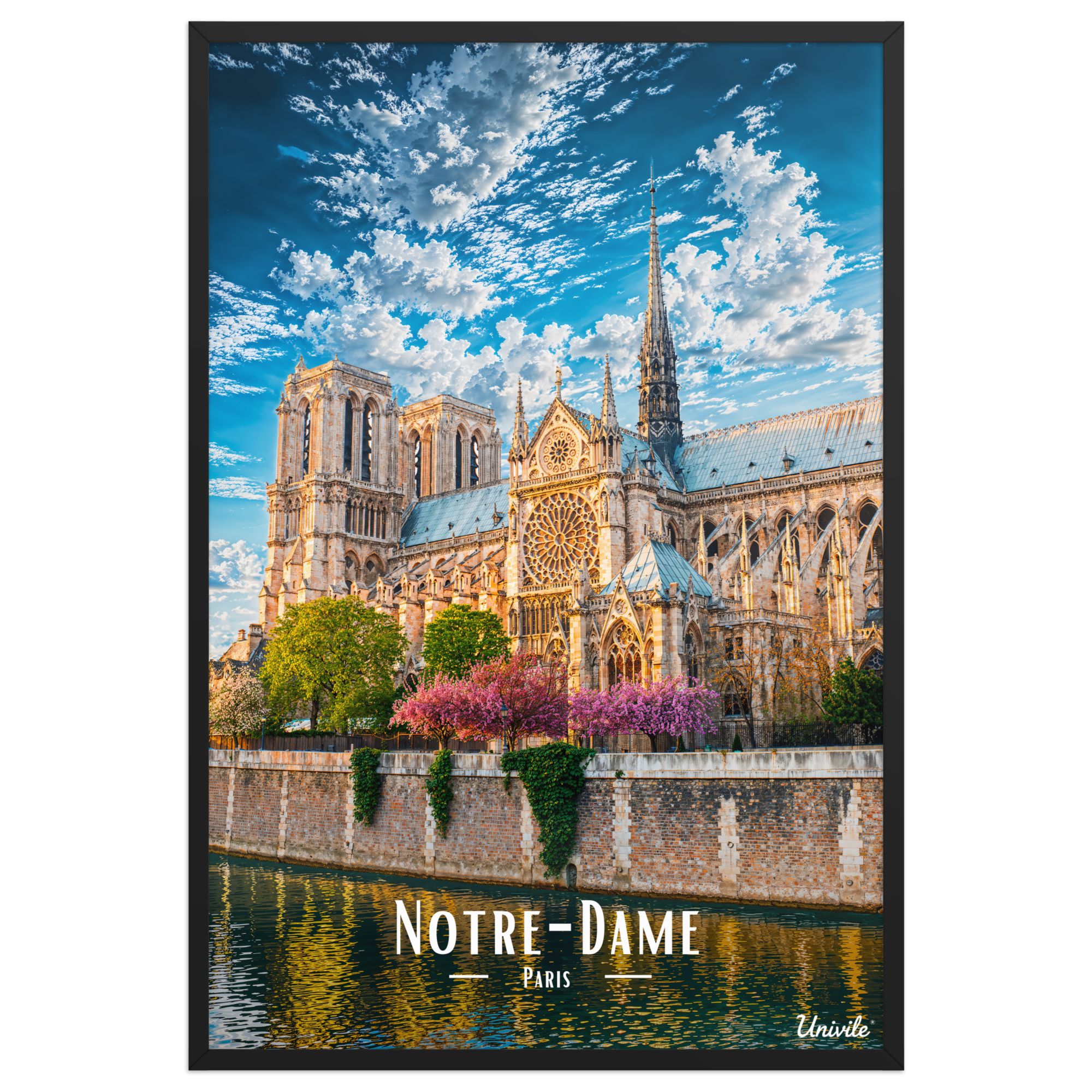 Affiche de Paris Notre-Dame 61 × 91 cm / Noir - Univile