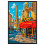 Affiche de Paris Café & Tour Eiffel 61 × 91 cm / Noir - Univile