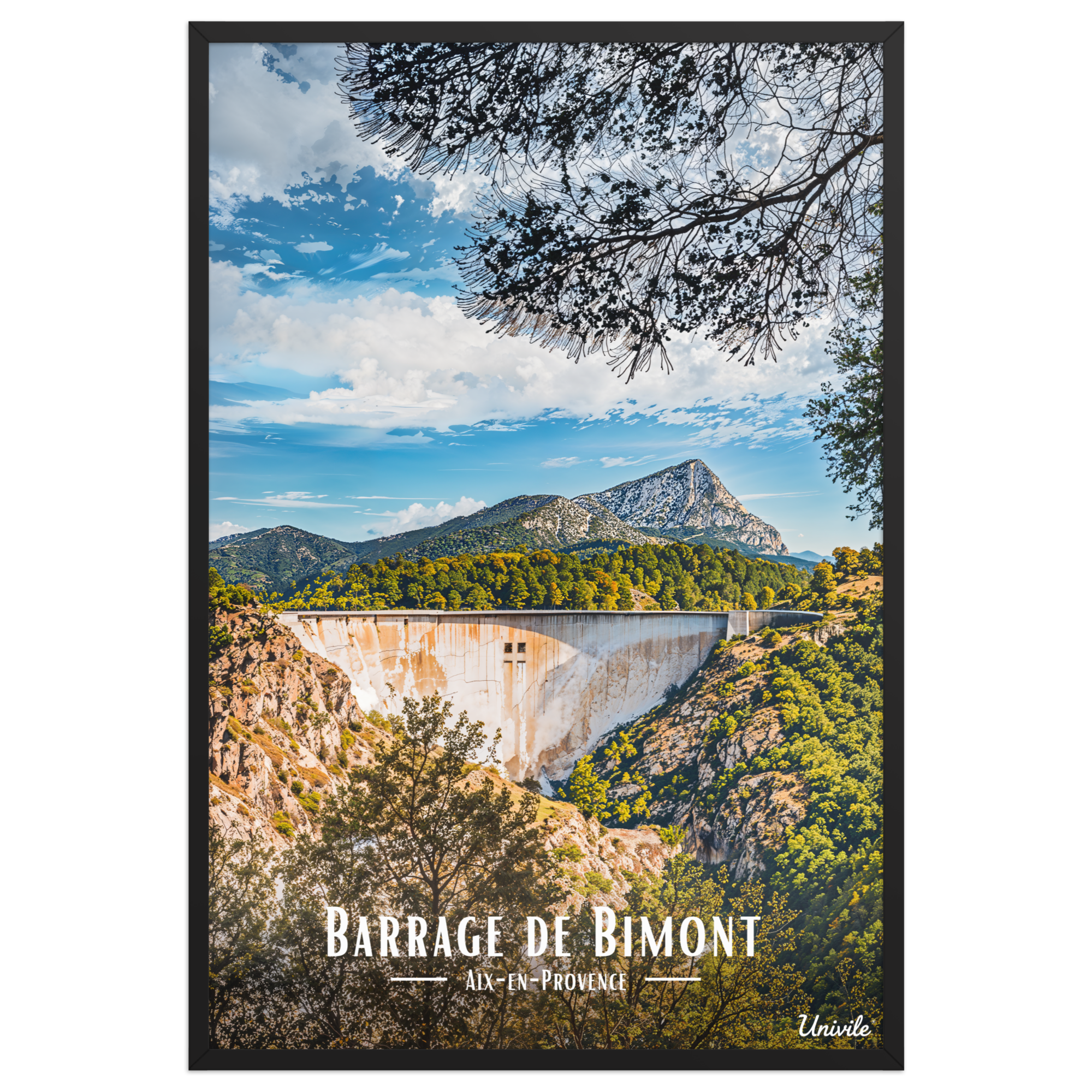 Affiche Barrage de la Sainte-Victoire  61 × 91 cm / Noir - Univ'île