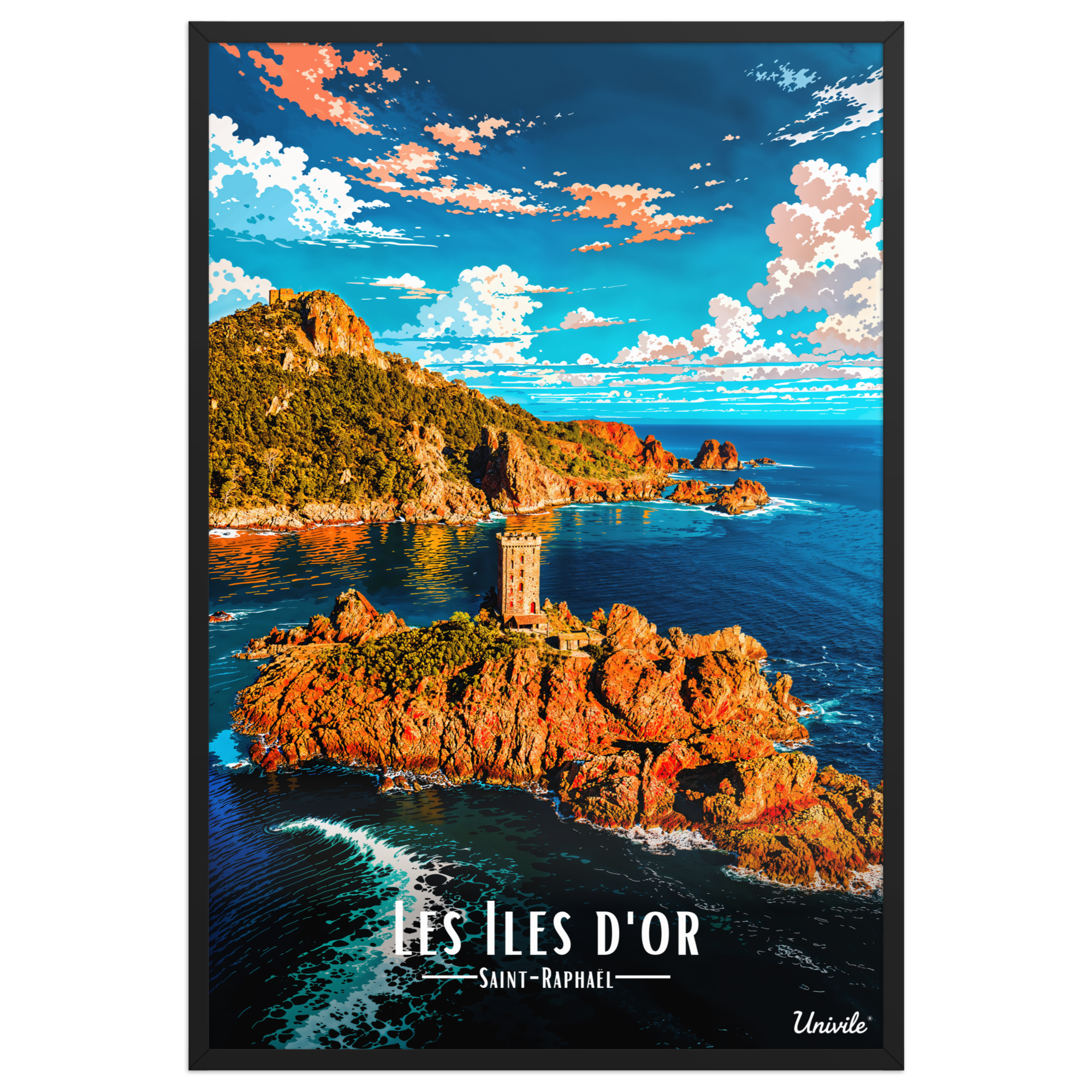 Affiche de Saint-Raphaël Les Îles d’Or 61 × 91 cm / Noir - Univile