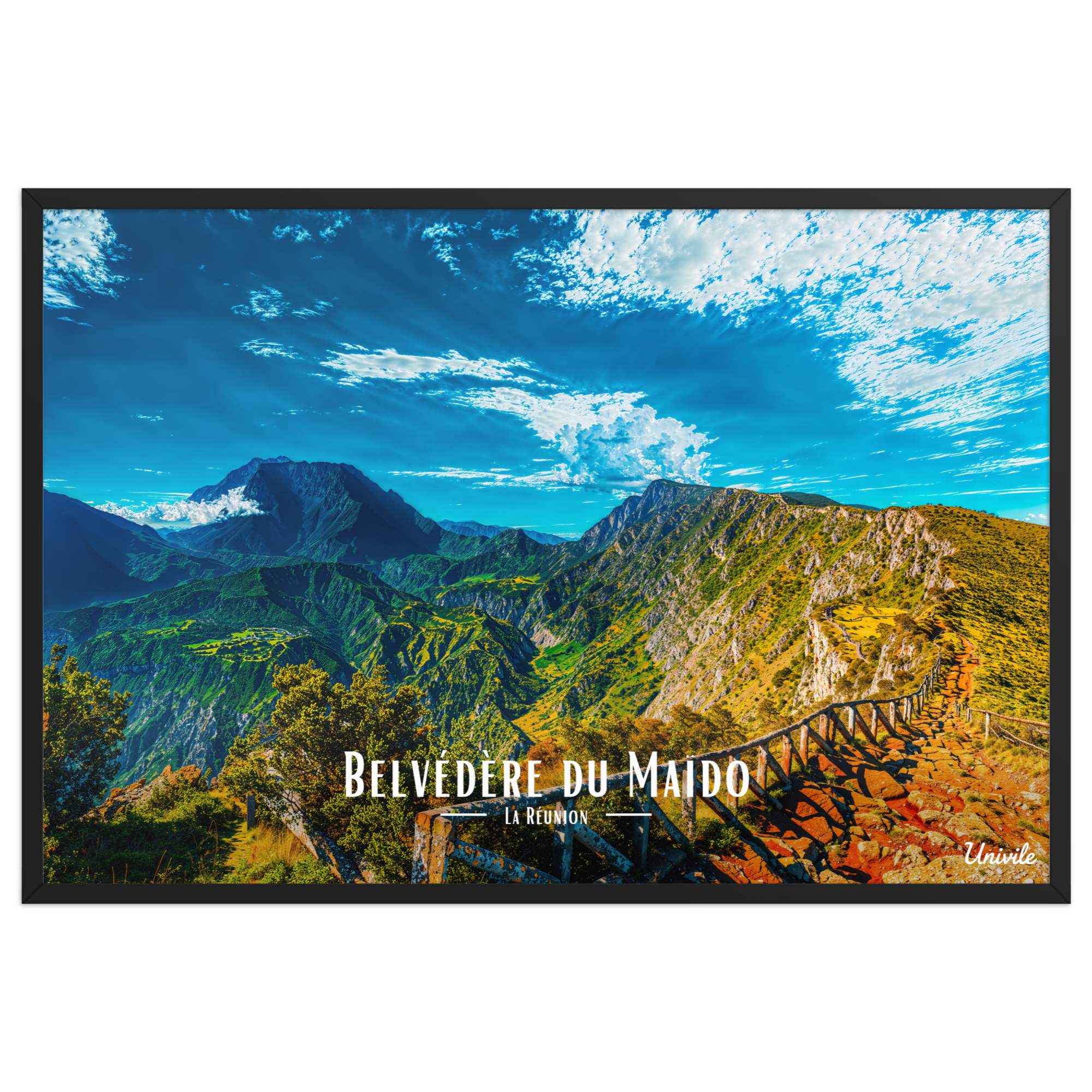 Affiche de la Réunion Belvédère du Maïdo horizontal 61 × 91 cm / Noir - Univile
