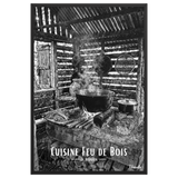 Affiche de la Réunion Cuisine Feu de Bois Noir & Blanc 61 × 91 cm / Noir - Univile