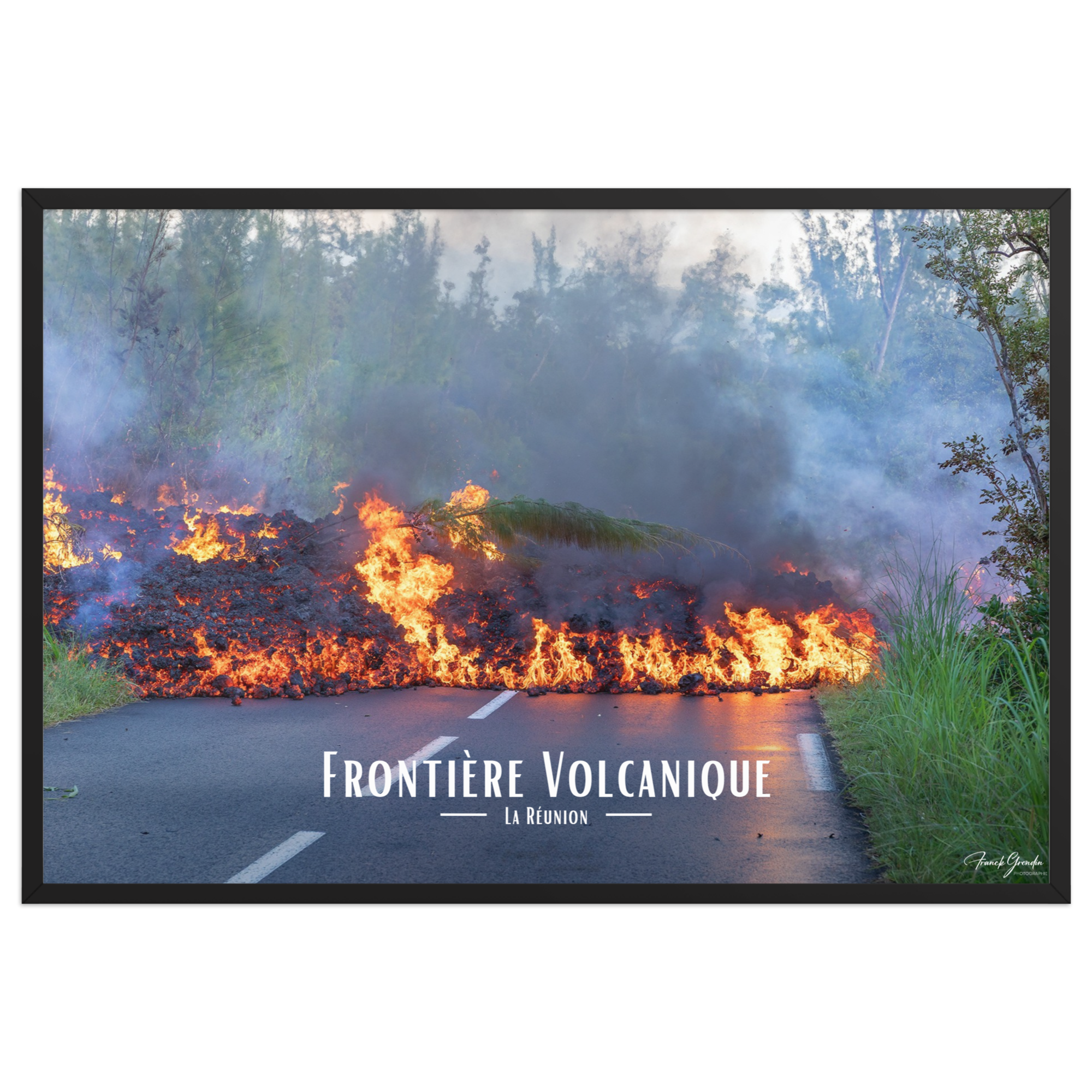 Affiche de La Réunion Frontière Volcanique 61 × 91 cm / Noir - Univile La Réunion