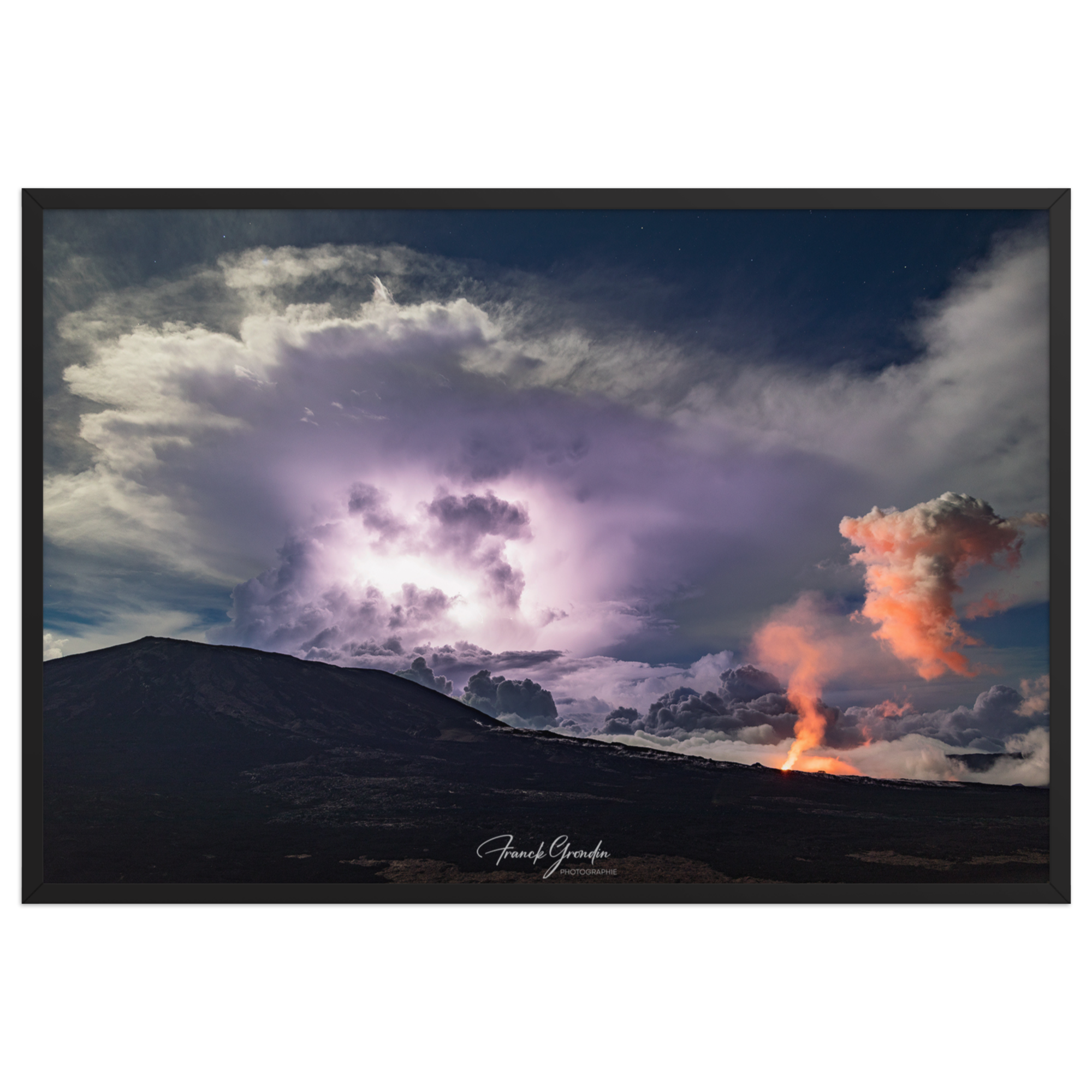Affiche de La Réunion Tonnerre et Feu 61 × 91 cm / Noir - Univile La Réunion