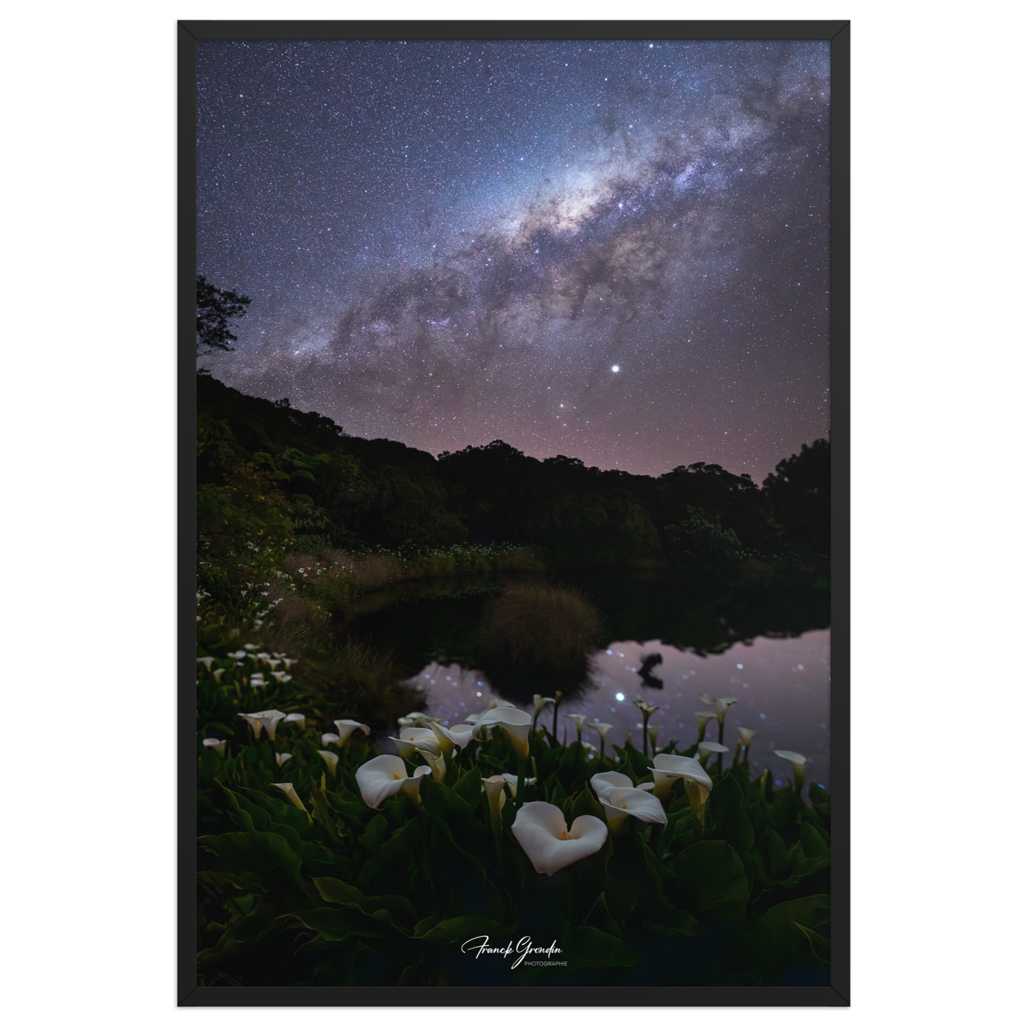 Affiche de La Réunion VOIE LACTEE PITON DE L'EAU 61 × 91 cm / Noir - Univile La Réunion