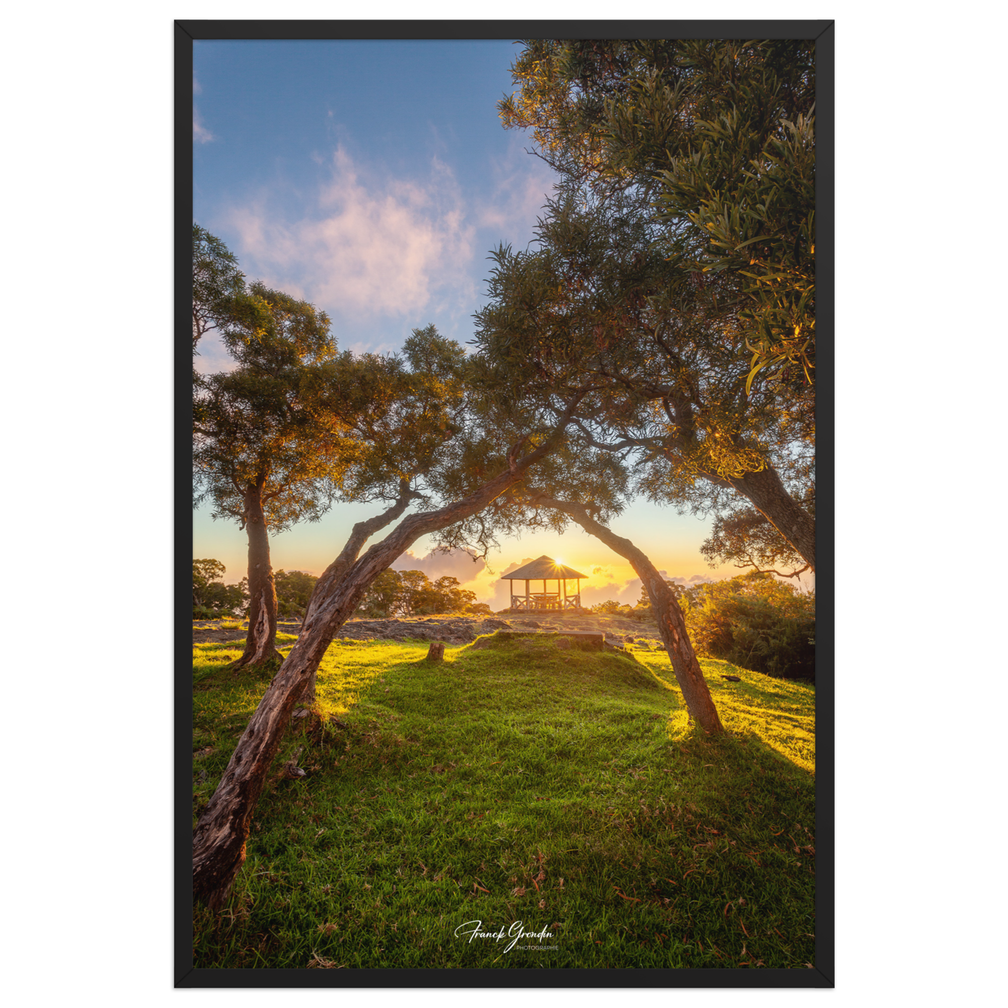 Affiche de La Réunion Kiosque Maïdo sunset 61 × 91 cm / Noir - Univile La Réunion