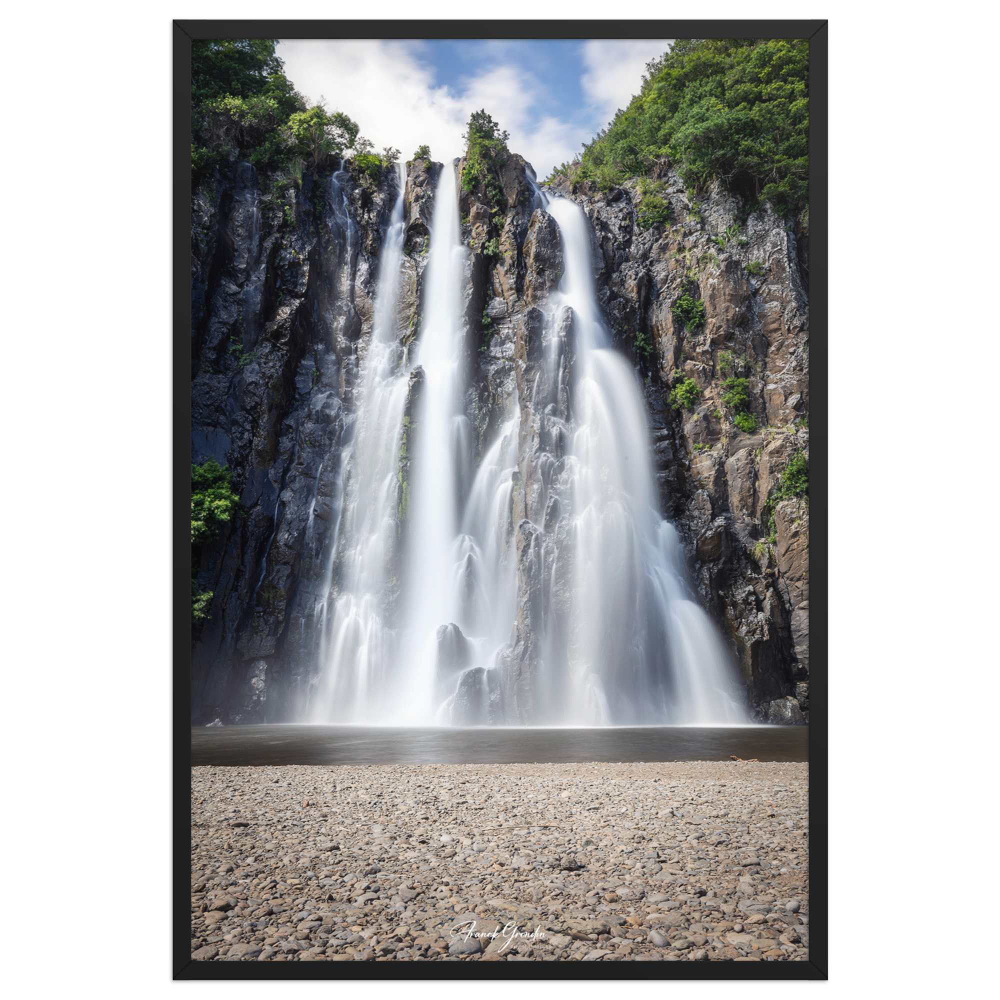 Affiche de La Réunion Cascade Niagara 61 × 91 cm / Noir - Univile La Réunion