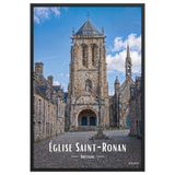 Affiche de Bretagne Église Saint-Ronan 61×91 cm / Noir - Univile Bretagne