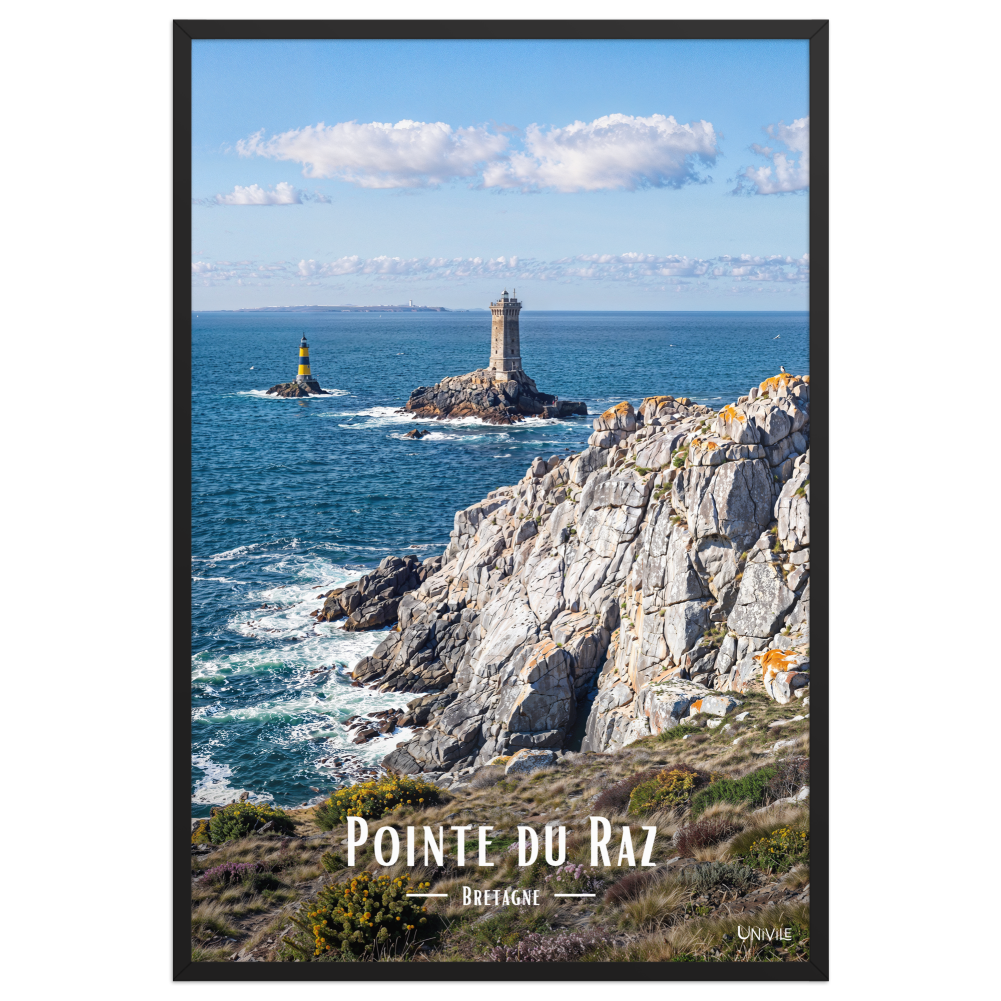 Affiche de Bretagne Pointe du Raz 61 × 91 cm / Noir - Univile Bretagne