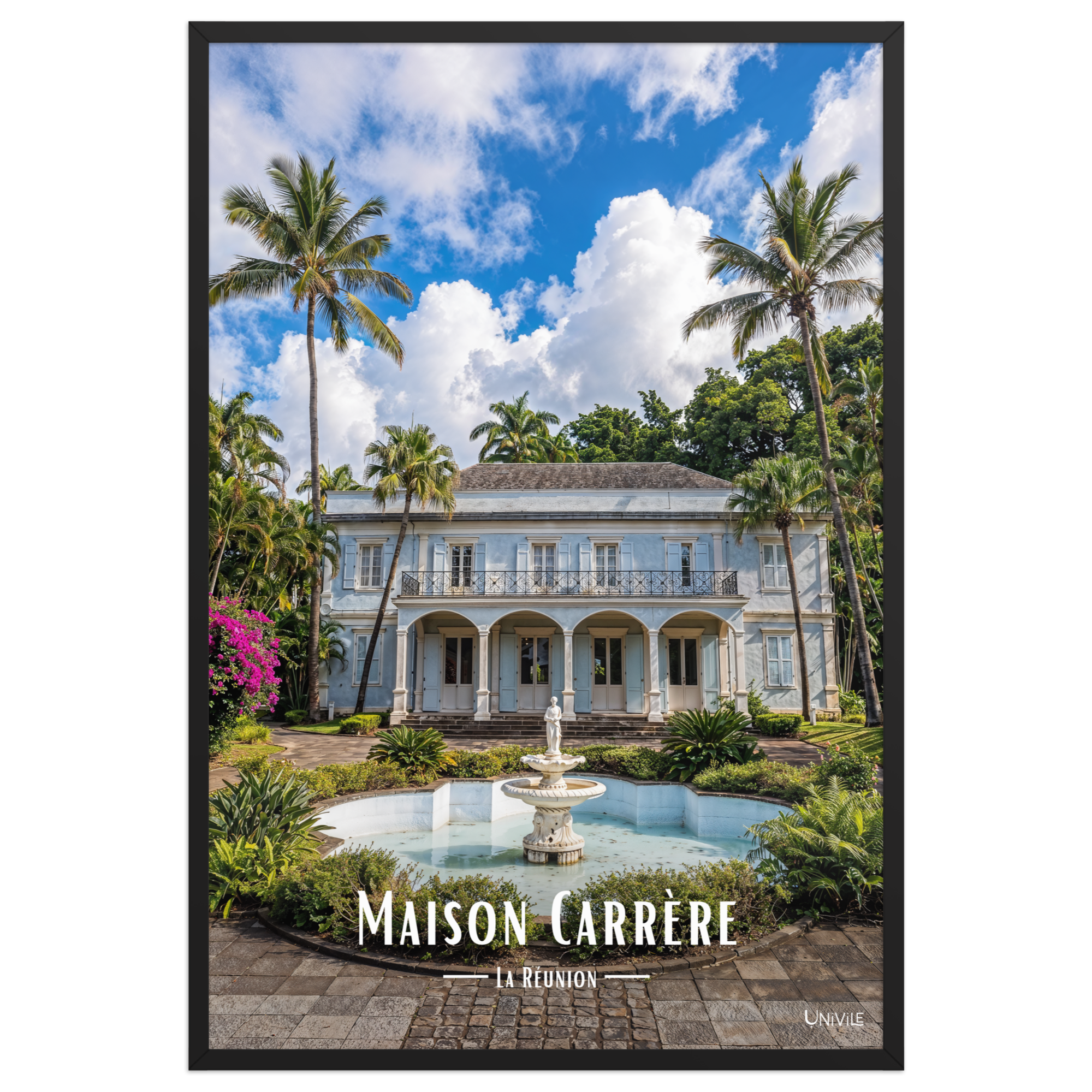 Affiche de La Réunion Maison Carrère 61 × 91 cm / Noir - Univile La Réunion