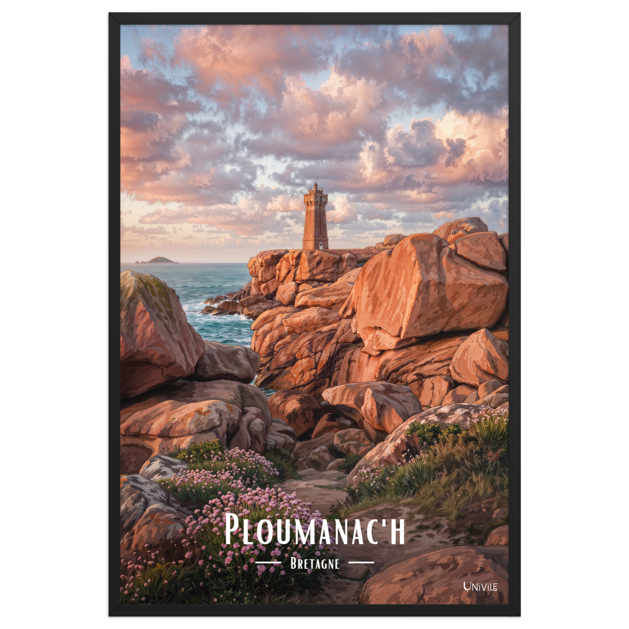 Affiche de Bretagne Ploumanac'h 61 × 91 cm / Noir - Univile Bretagne