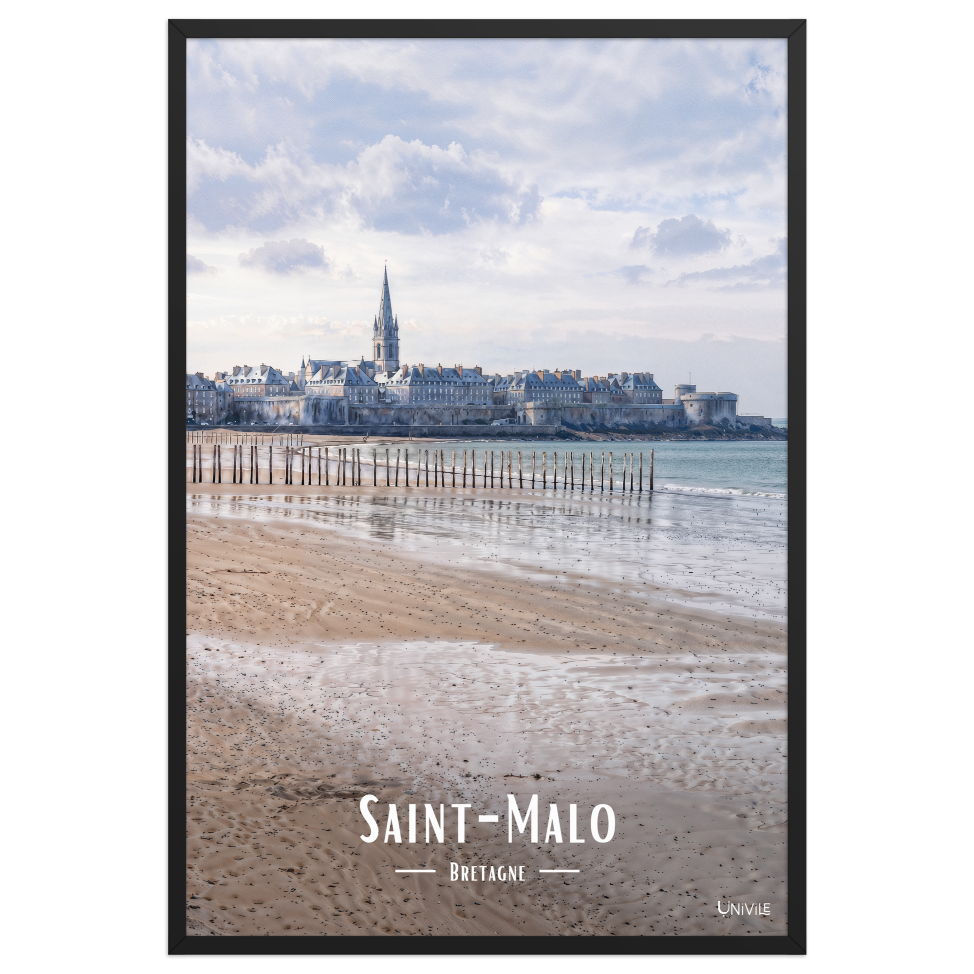 Affiche de Bretagne Saint-Malo 61 × 91 cm / Noir - Univile Bretagne