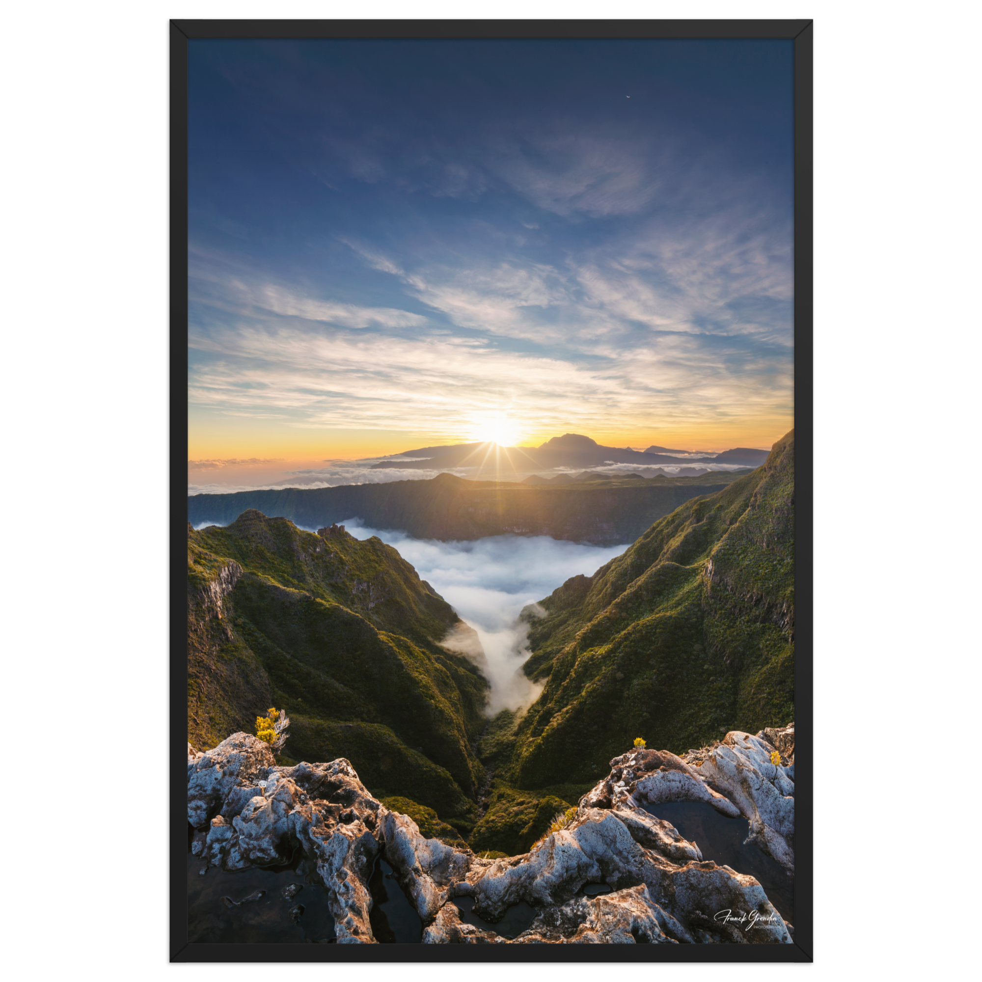 Affiche de La Réunion Rivière des Remparts au Crépuscule 61 × 91 cm / Noir - photographie Franck Grondin